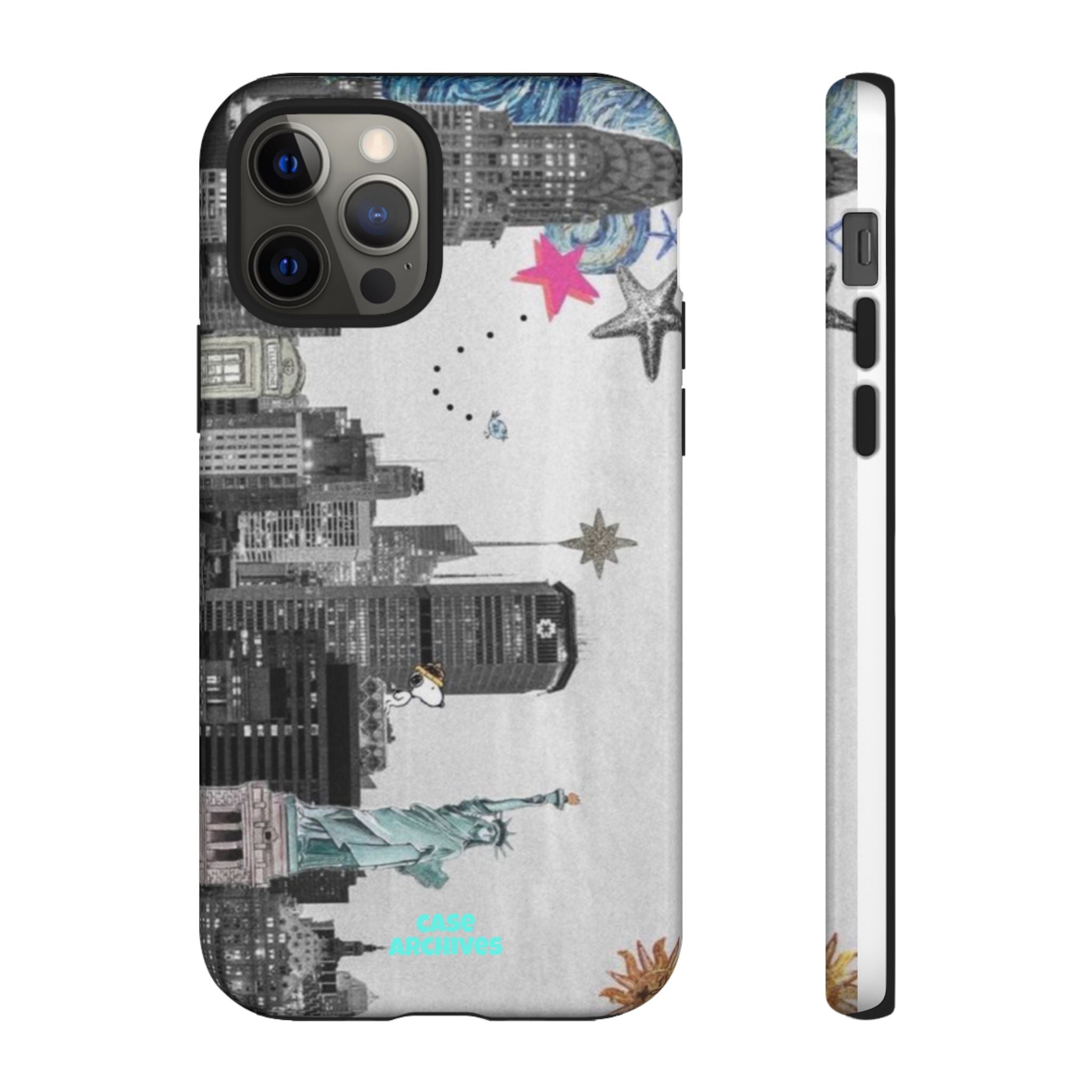 City Skyline Tough Phone Case – Statue of Liberty Urban Art Protective Cover