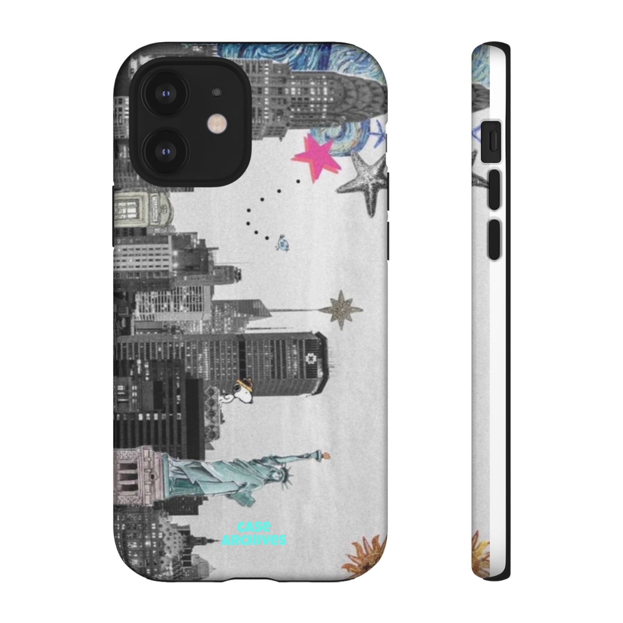 City Skyline Tough Phone Case – Statue of Liberty Urban Art Protective Cover