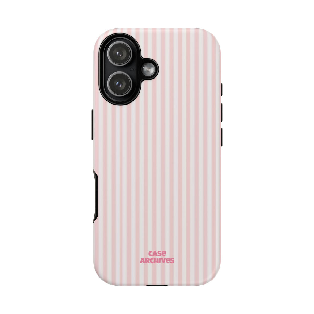 Pink Pastel Stripe Tough Phone Case — Protective iPhone Cover