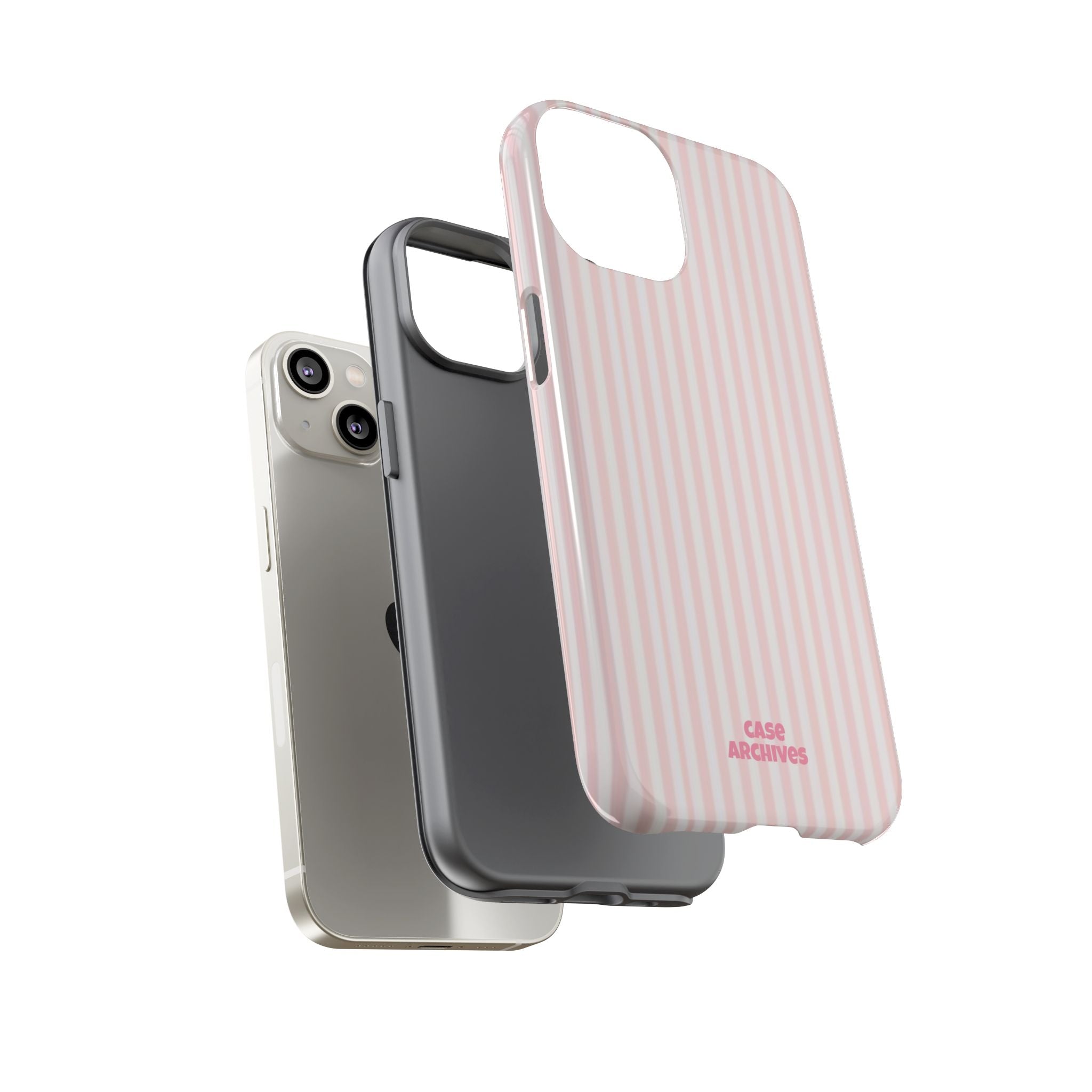Pink Pastel Stripe Tough Phone Case — Protective iPhone Cover
