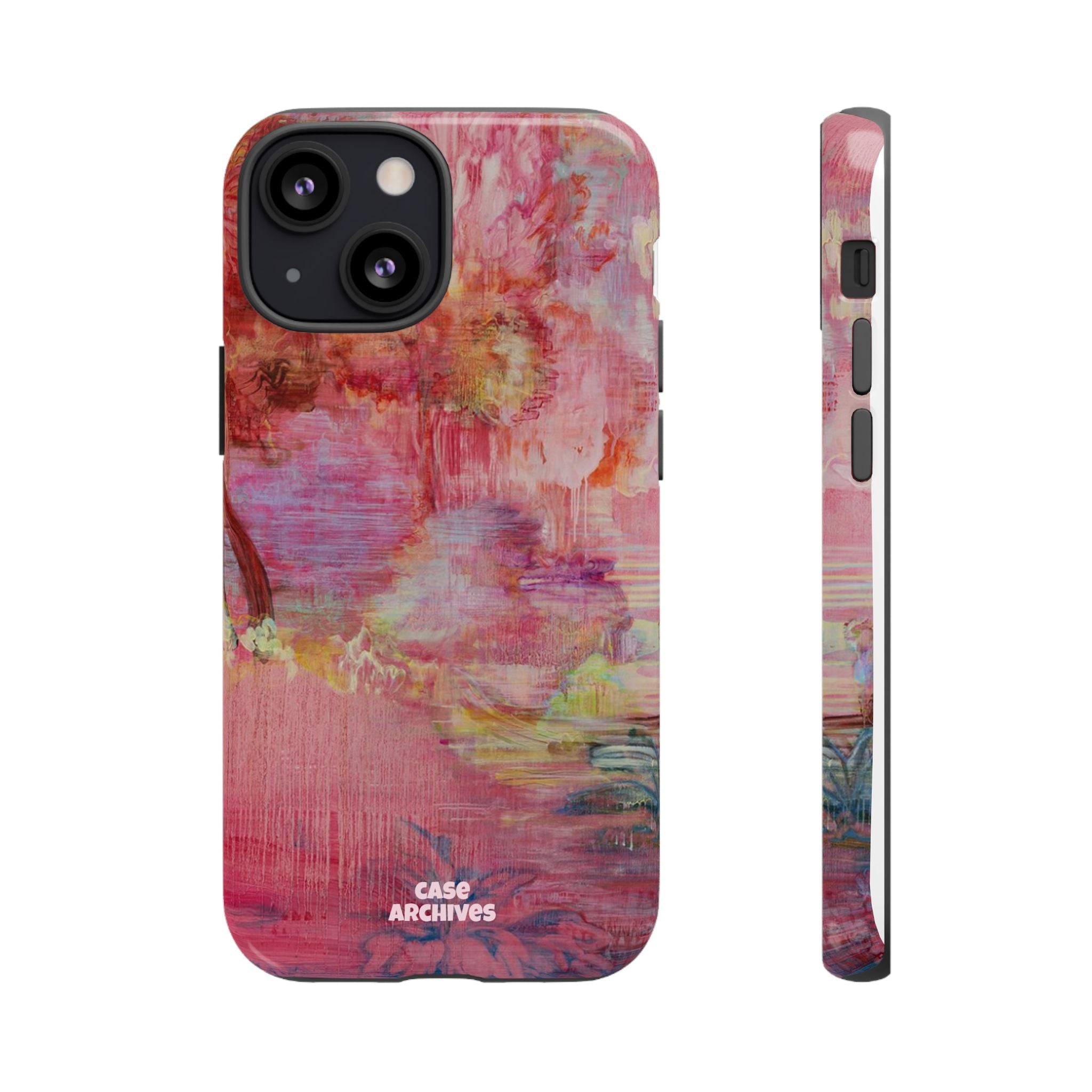 Floral Pink Abstract Phone Case — Tough Durable iPhone Cover