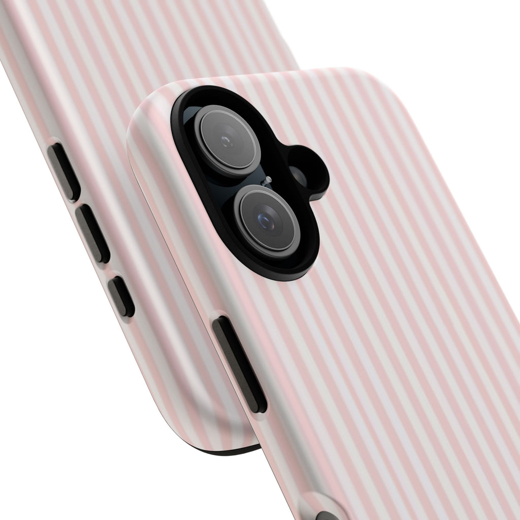 Pink Pastel Stripe Tough Phone Case — Protective iPhone Cover
