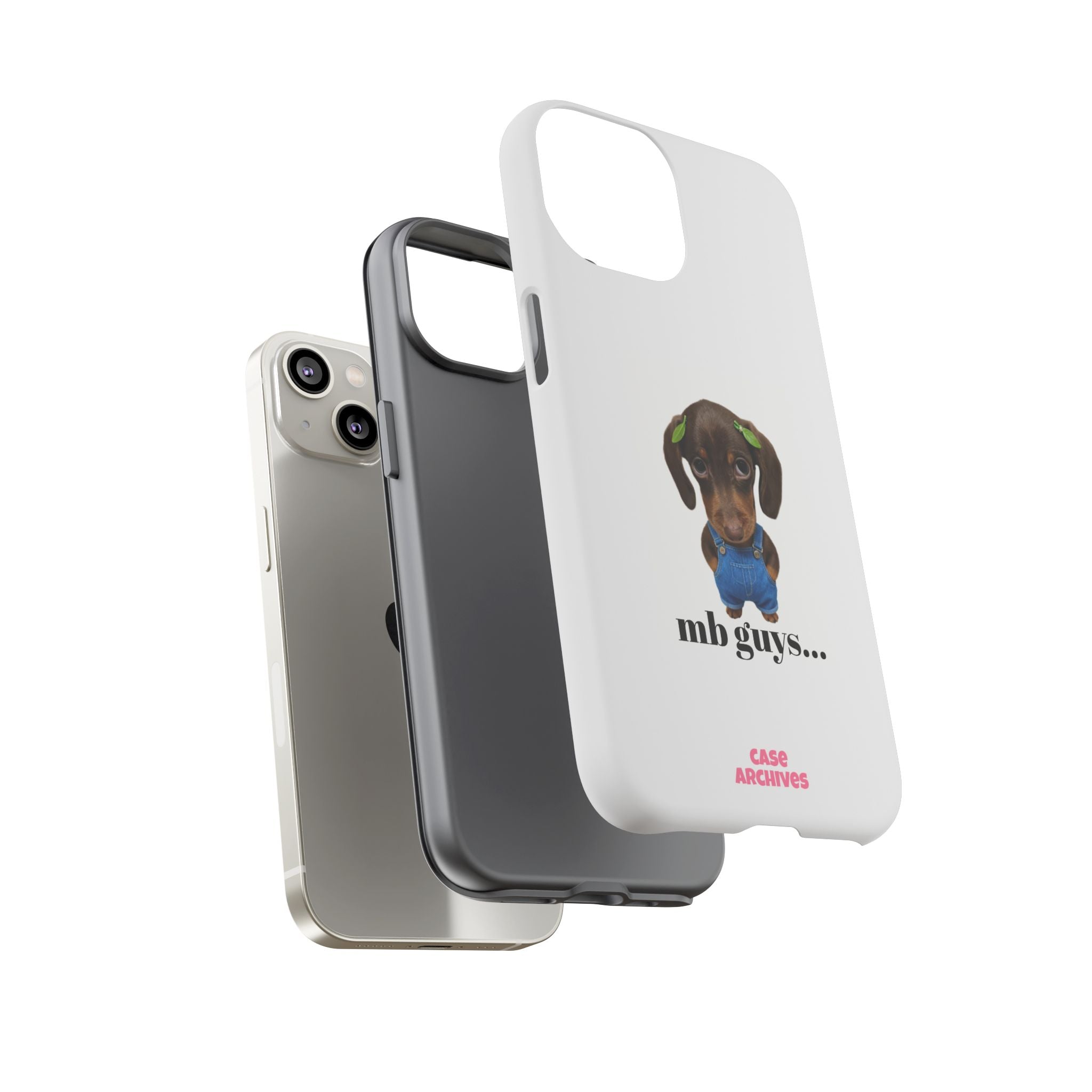 Phone Case — Cute Dachshund Puppy Design with 'nb guys...' Text