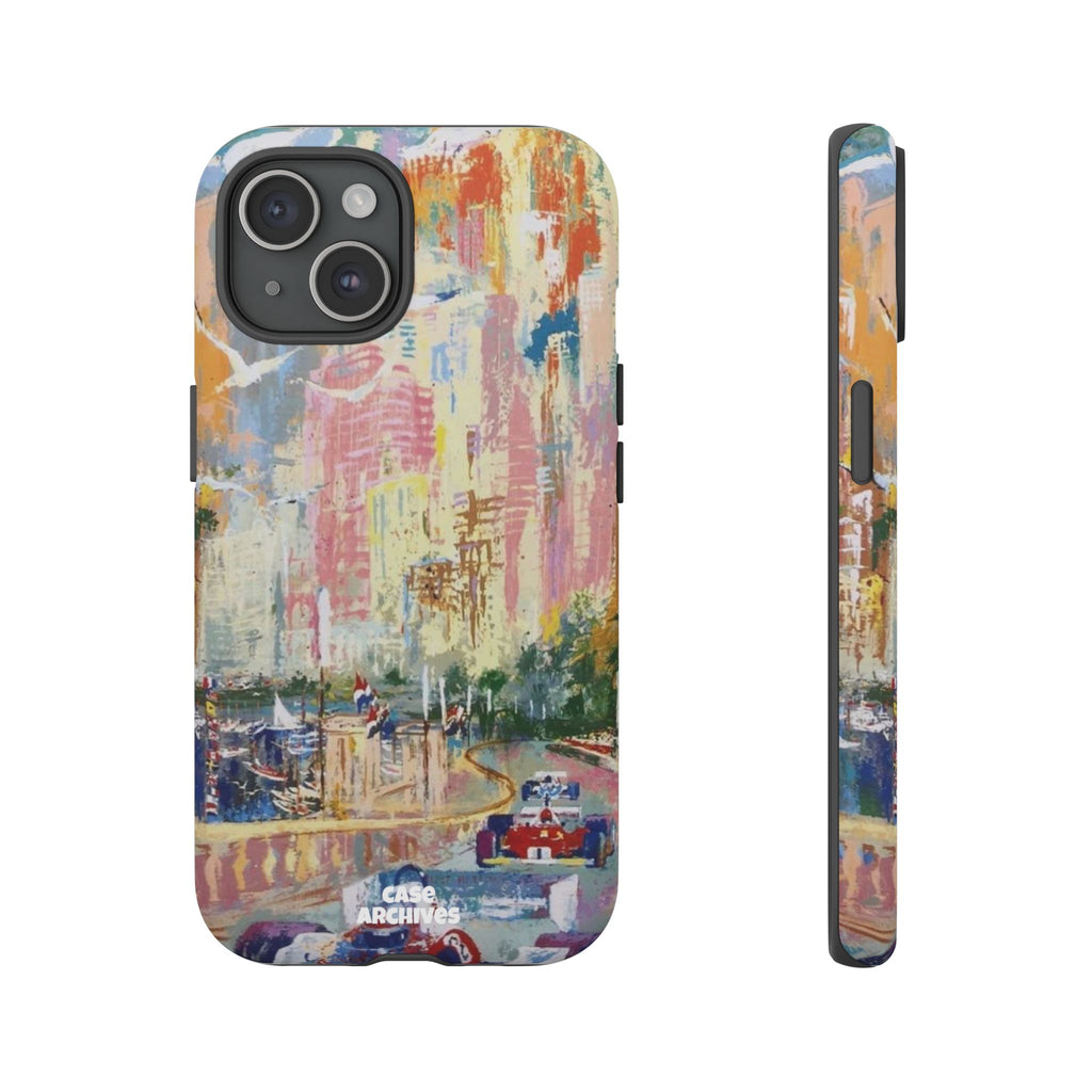Racing Cityscape Phone Case — Vintage Grand Prix Art Protective Cover