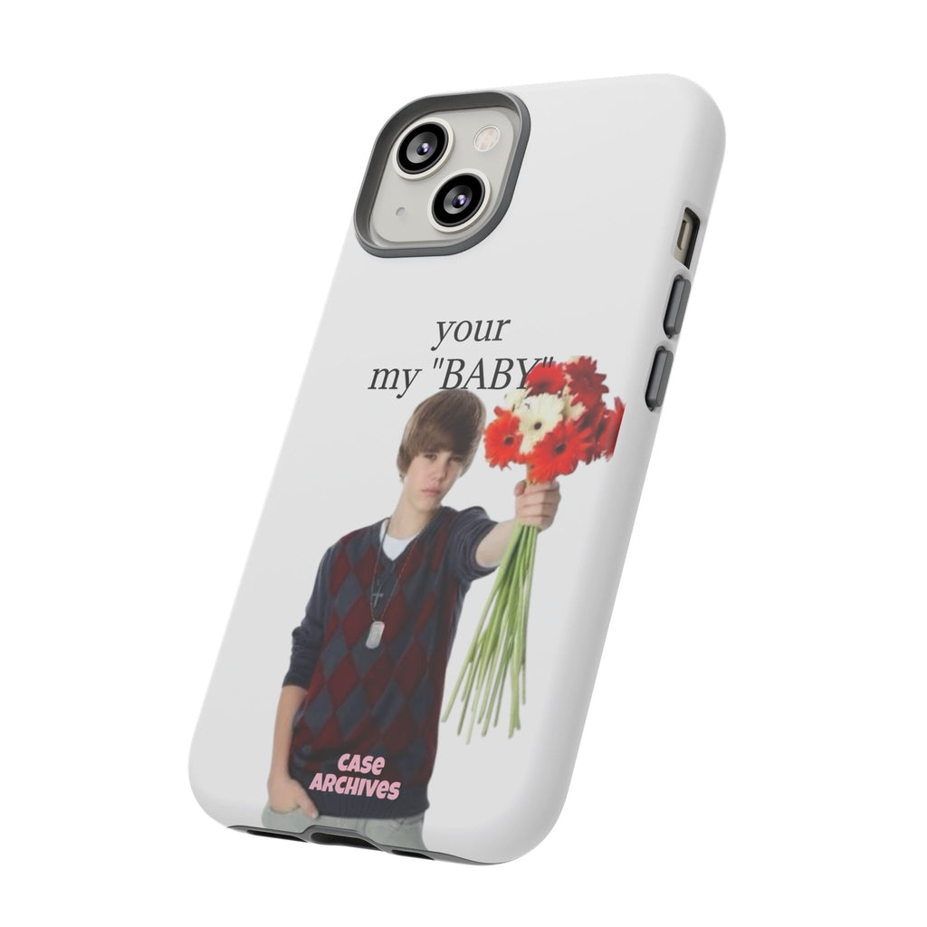 “your my 'BABY'” Justin Retro Photo Floral Design