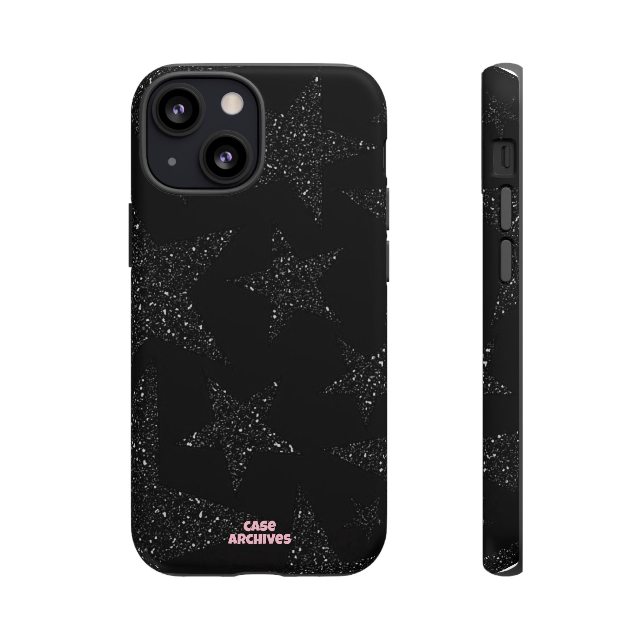 Glitter Star Tough Case — Black Sparkle Phone Protection