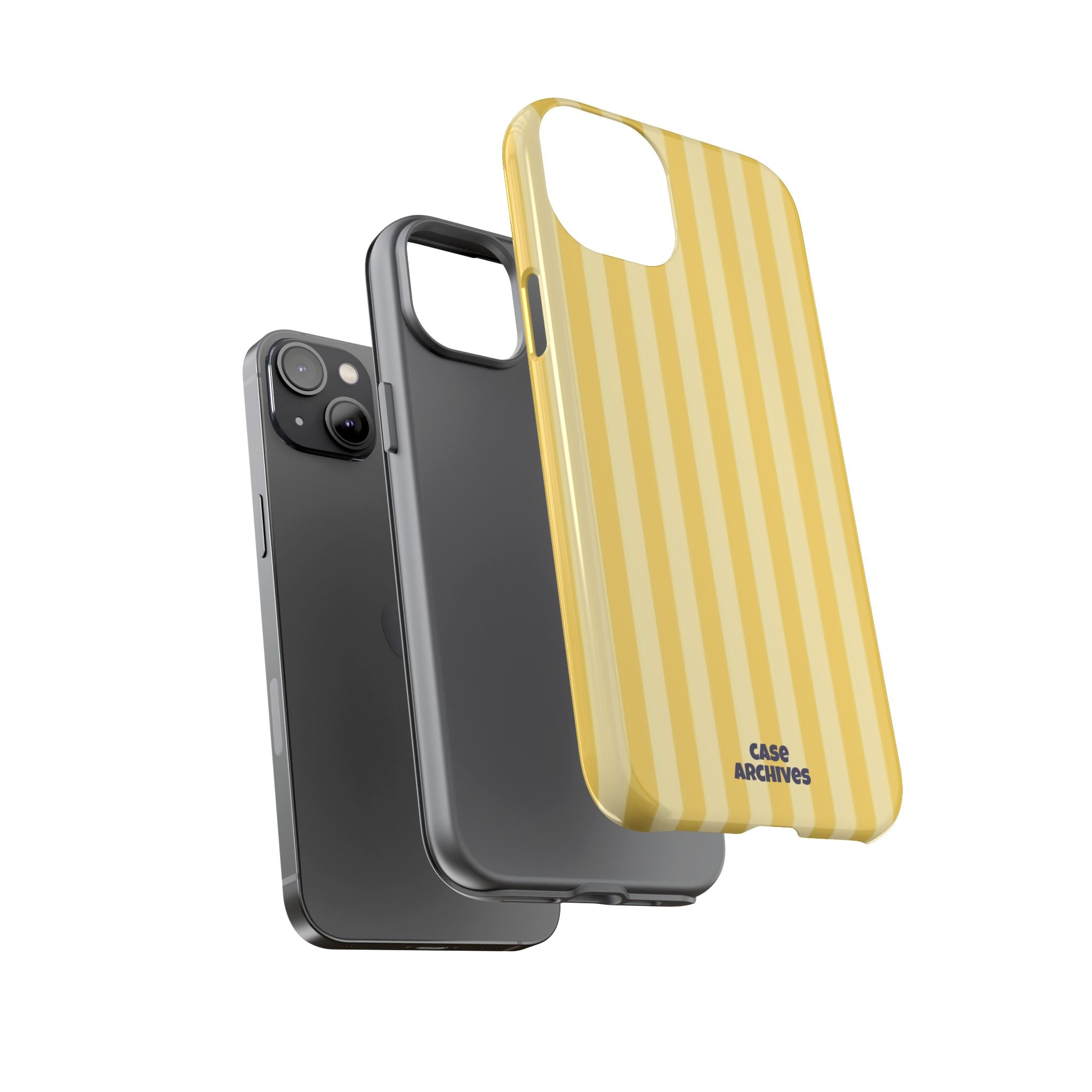 Yellow Striped Tough Phone Case – Durable Protective Cover (Case Archives)