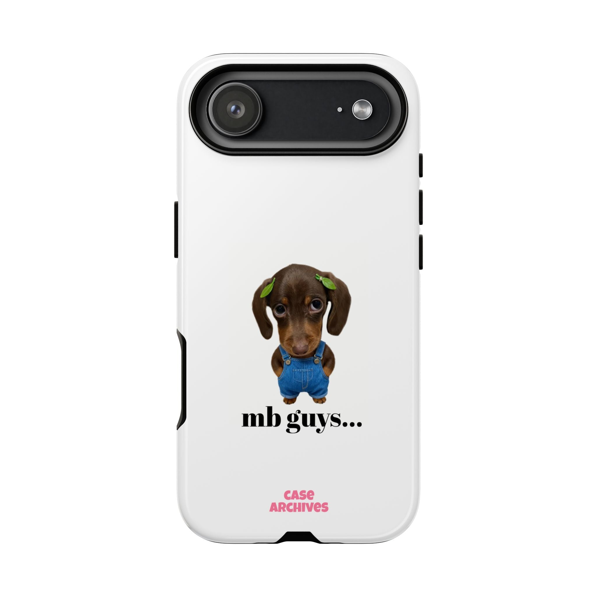 Phone Case — Cute Dachshund Puppy Design with 'nb guys...' Text