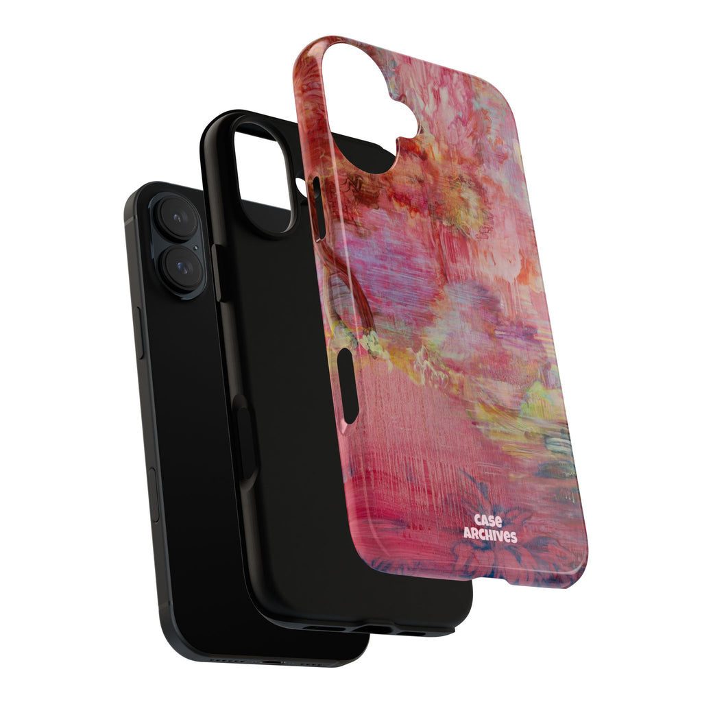 Floral Pink Abstract Phone Case — Tough Durable iPhone Cover