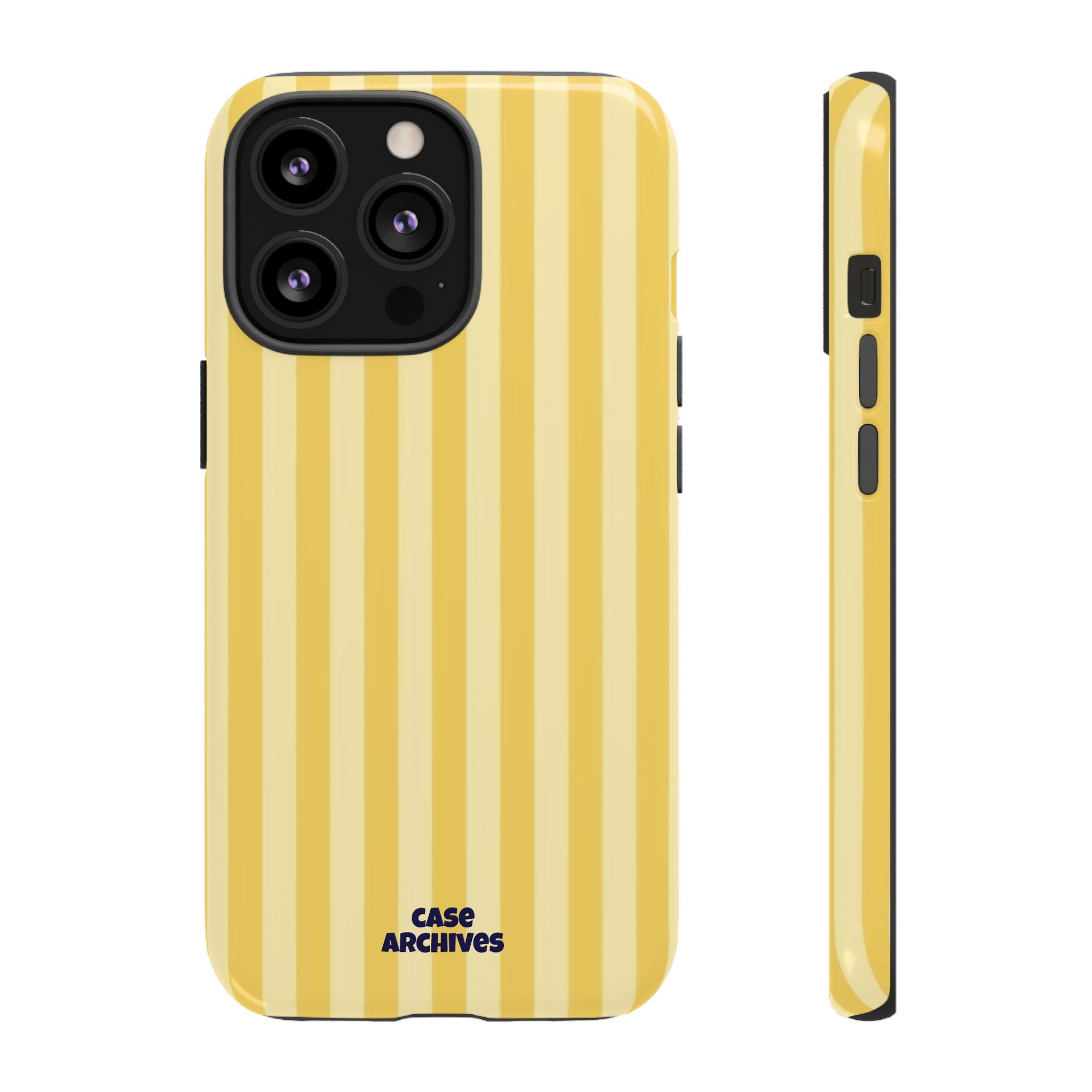 Yellow Striped Tough Phone Case – Durable Protective Cover (Case Archives)
