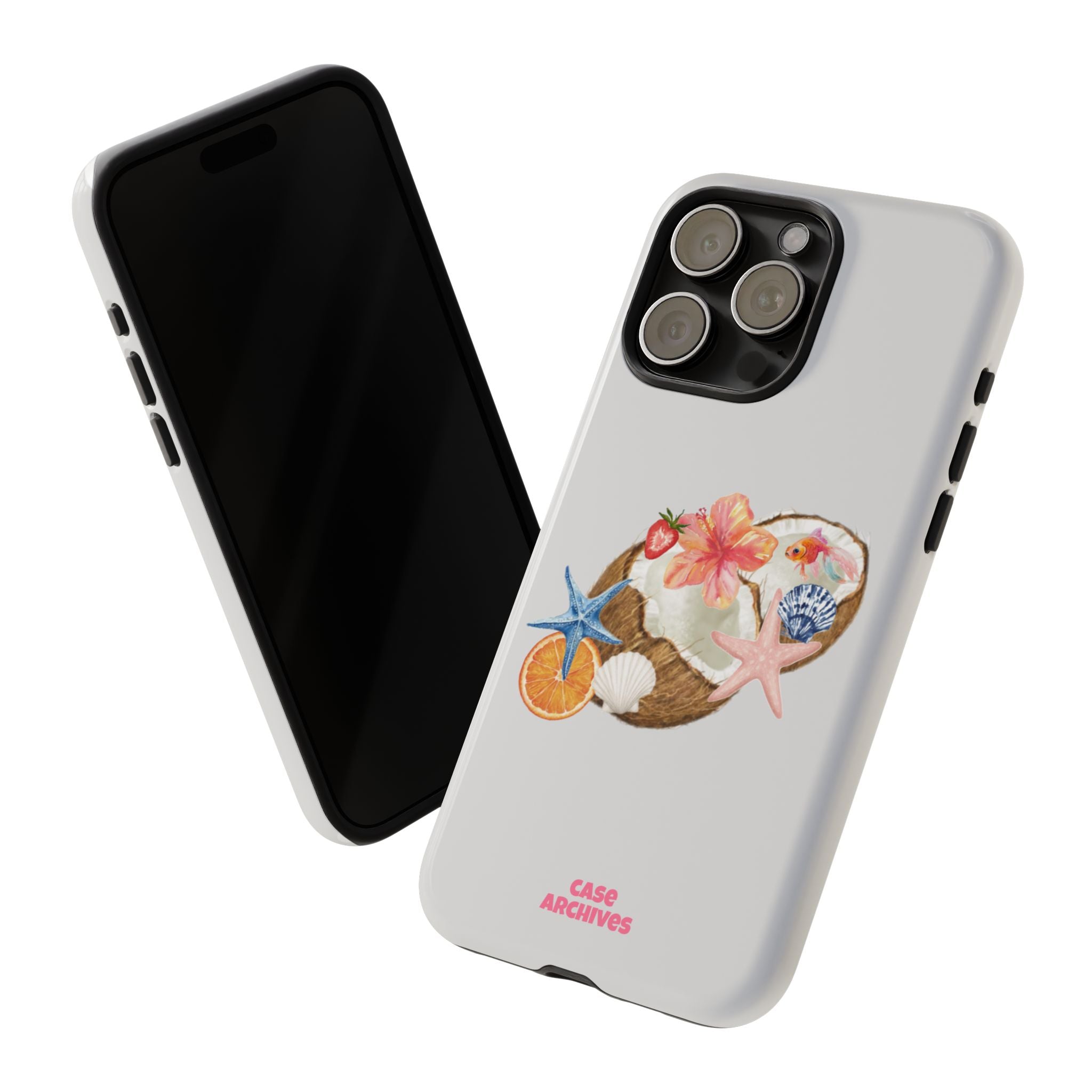 Beach Shells Tough Phone Case — Tropical Starfish & Hibiscus Design