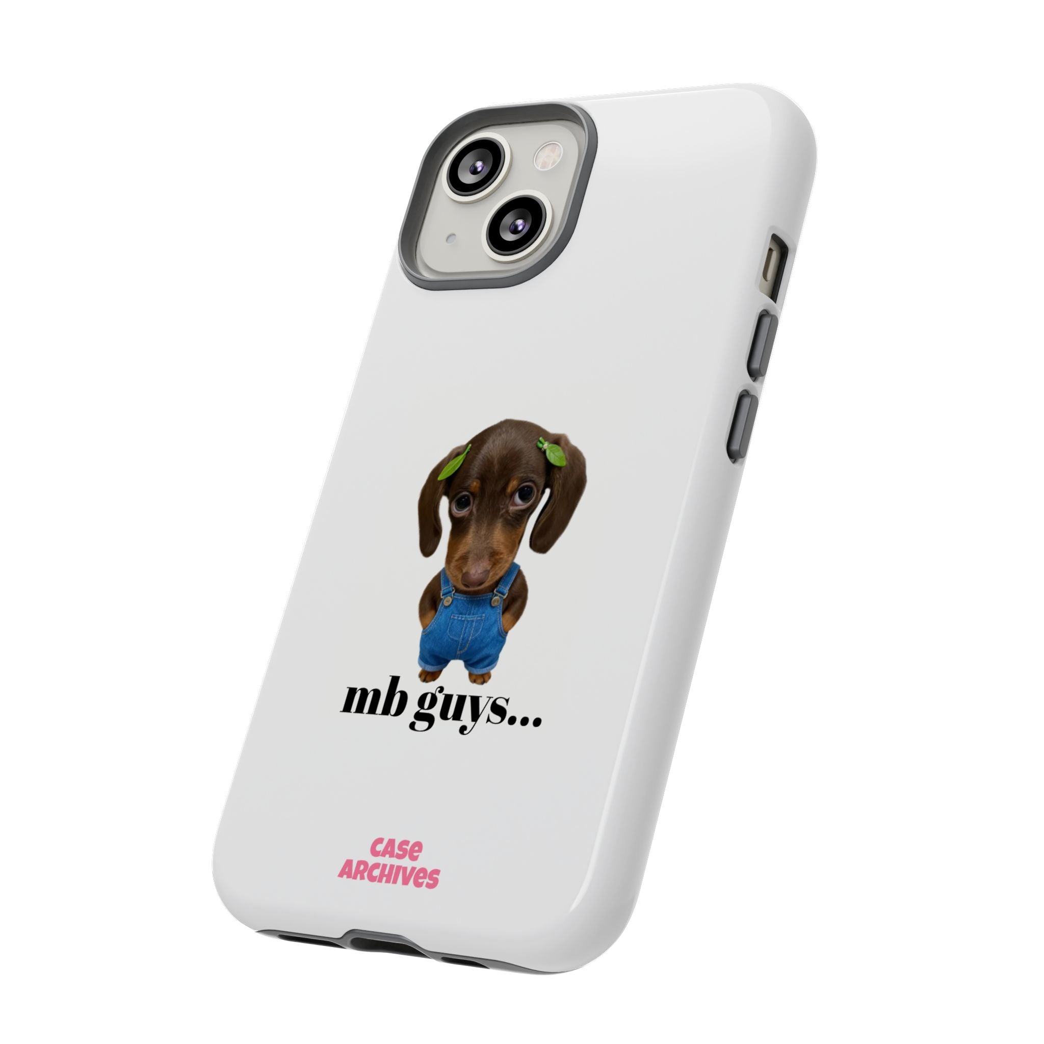 Phone Case — Cute Dachshund Puppy Design with 'nb guys...' Text