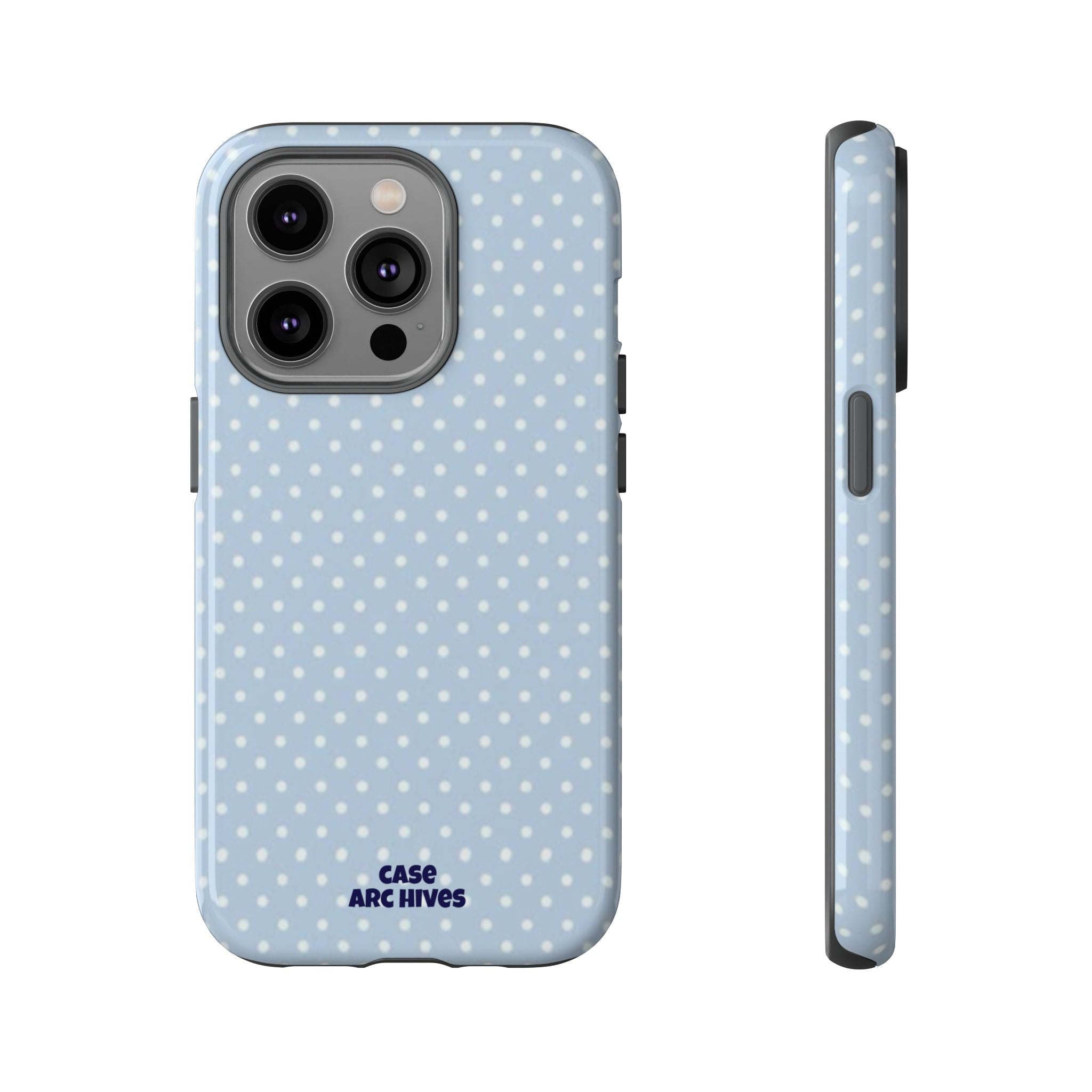 Pastel Blue Polka Dot Tough Phone Case — Protective iPhone Cover