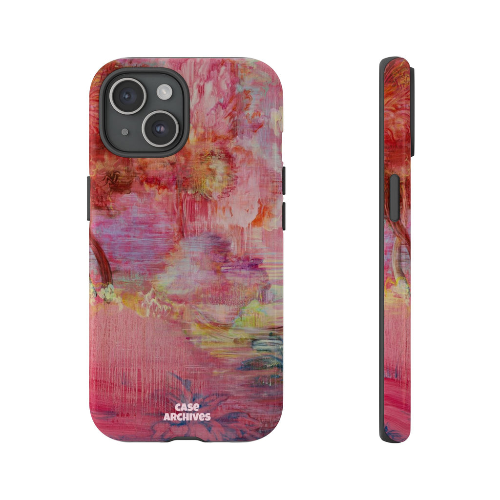 Floral Pink Abstract Phone Case — Tough Durable iPhone Cover