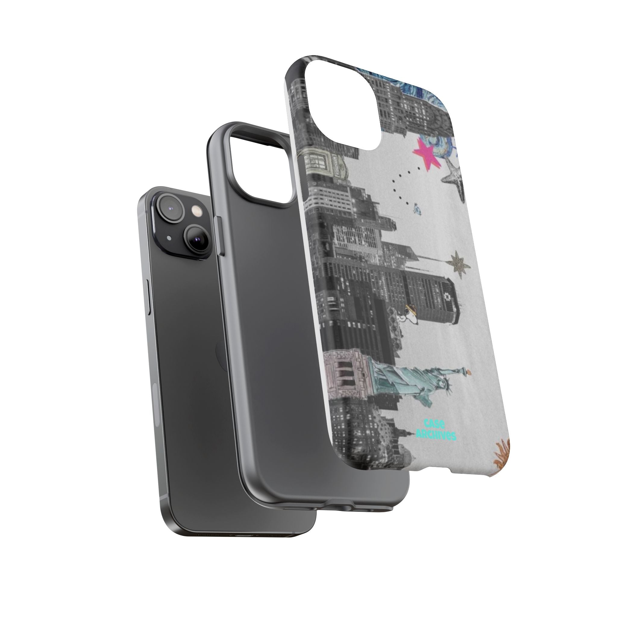 City Skyline Tough Phone Case – Statue of Liberty Urban Art Protective Cover