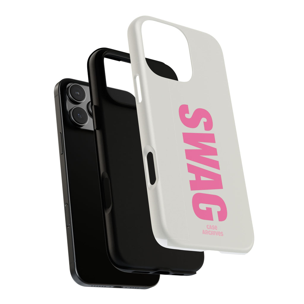 SWAG Phone Case — Bold Pink Vertical Text Tough Case