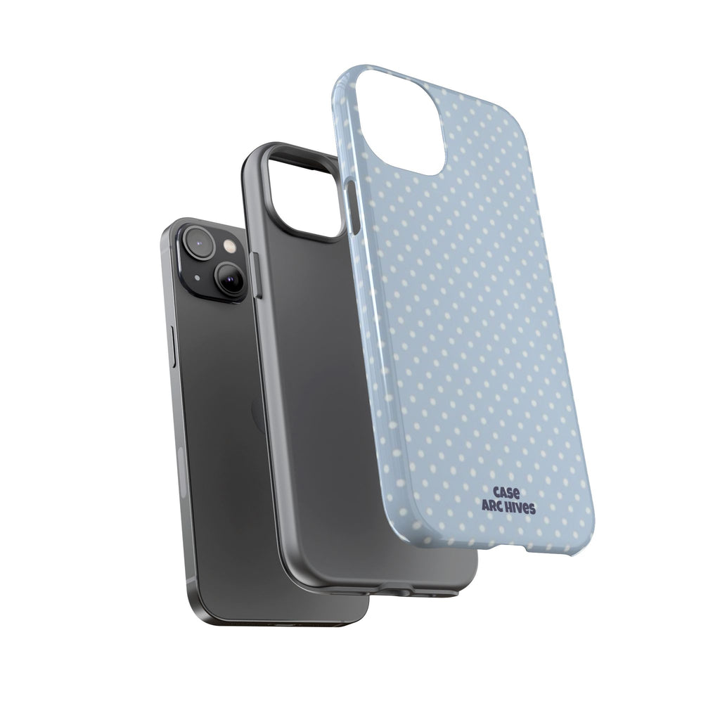 Pastel Blue Polka Dot Tough Phone Case — Protective iPhone Cover
