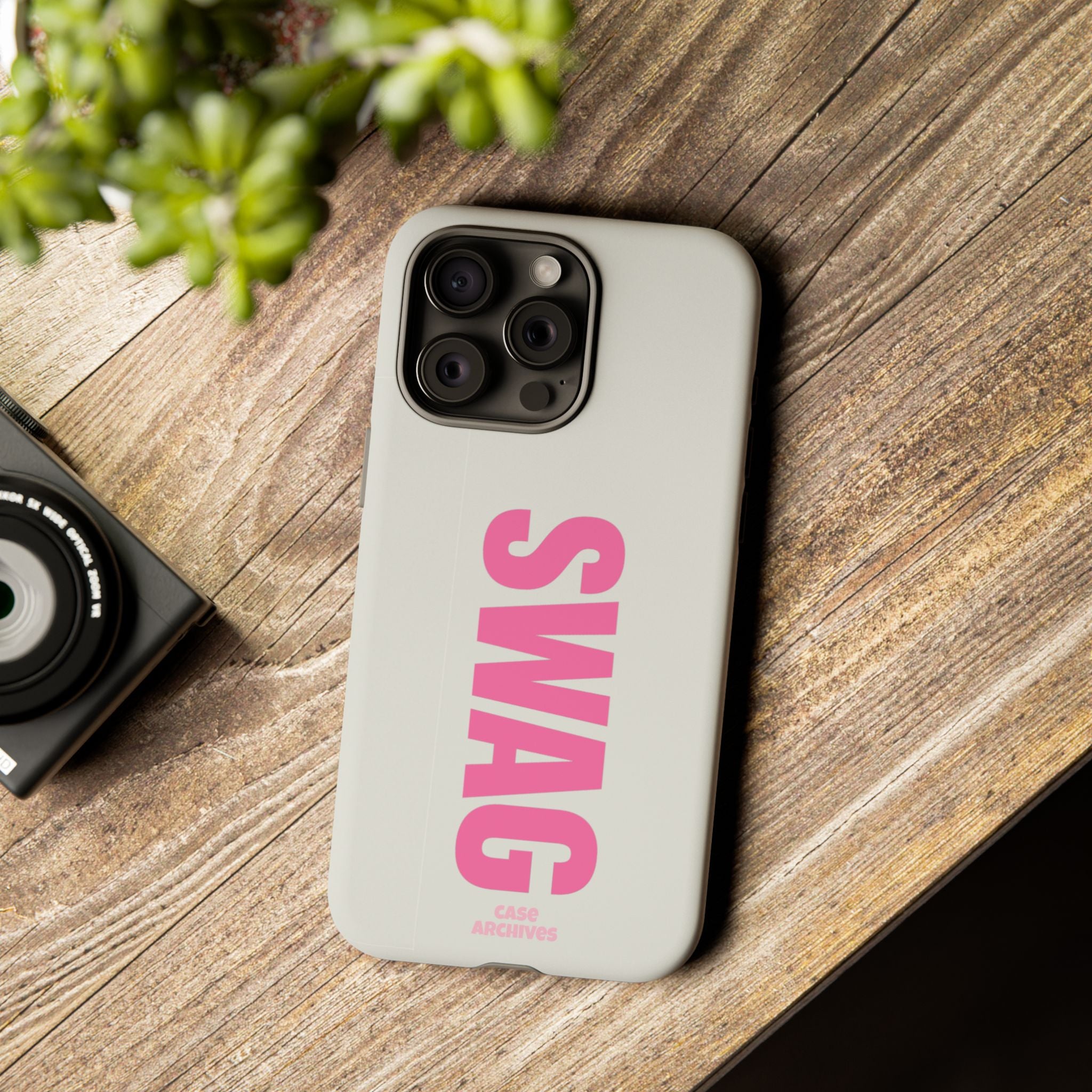 SWAG Phone Case — Bold Pink Vertical Text Tough Case
