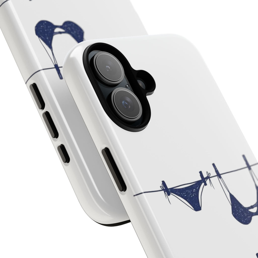 Phone Case — Blue swimsuit Clothesline Illustration Protective Cover