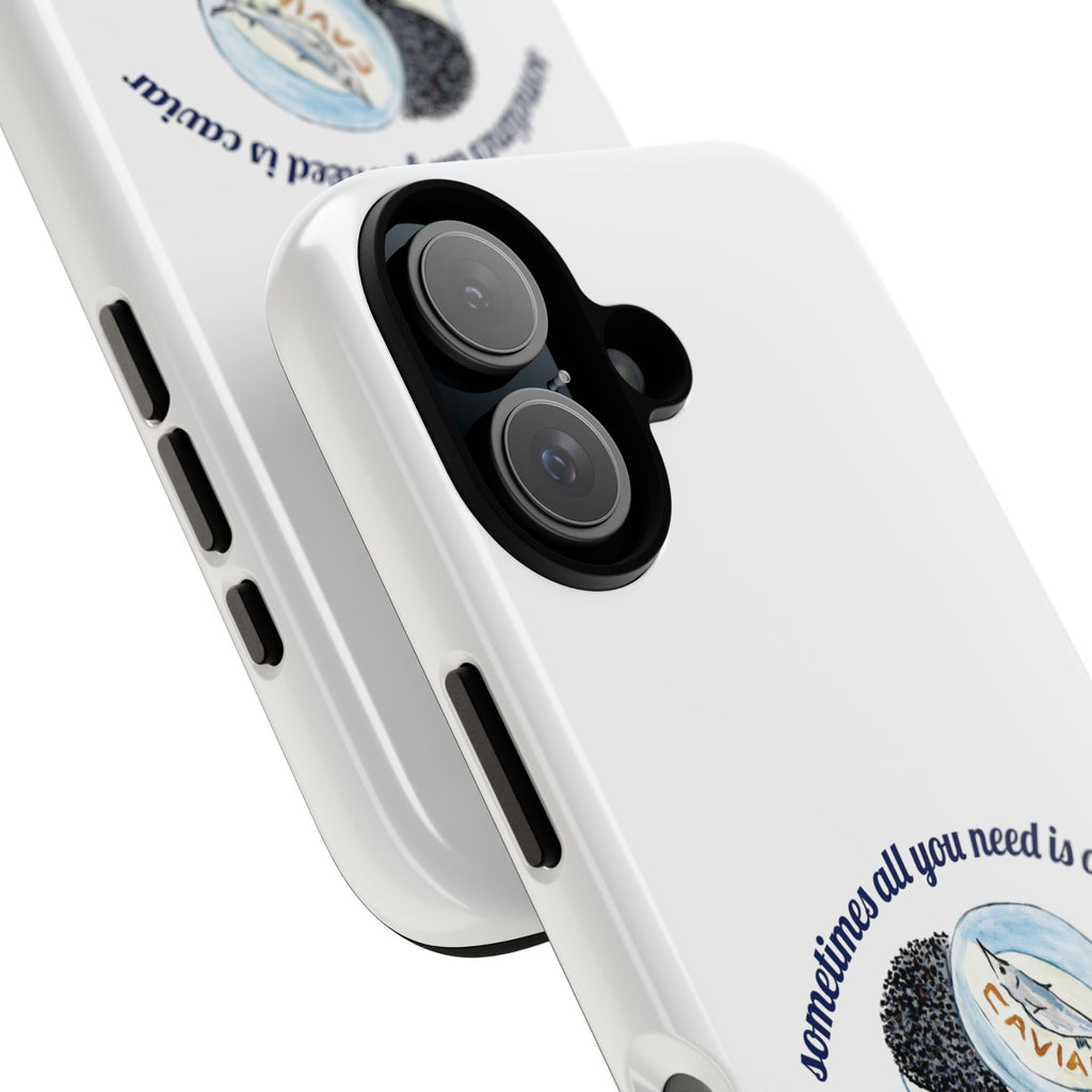 Caviar Illustration Phone Case — "sometimes all you need is caviar" Protective Hard Case