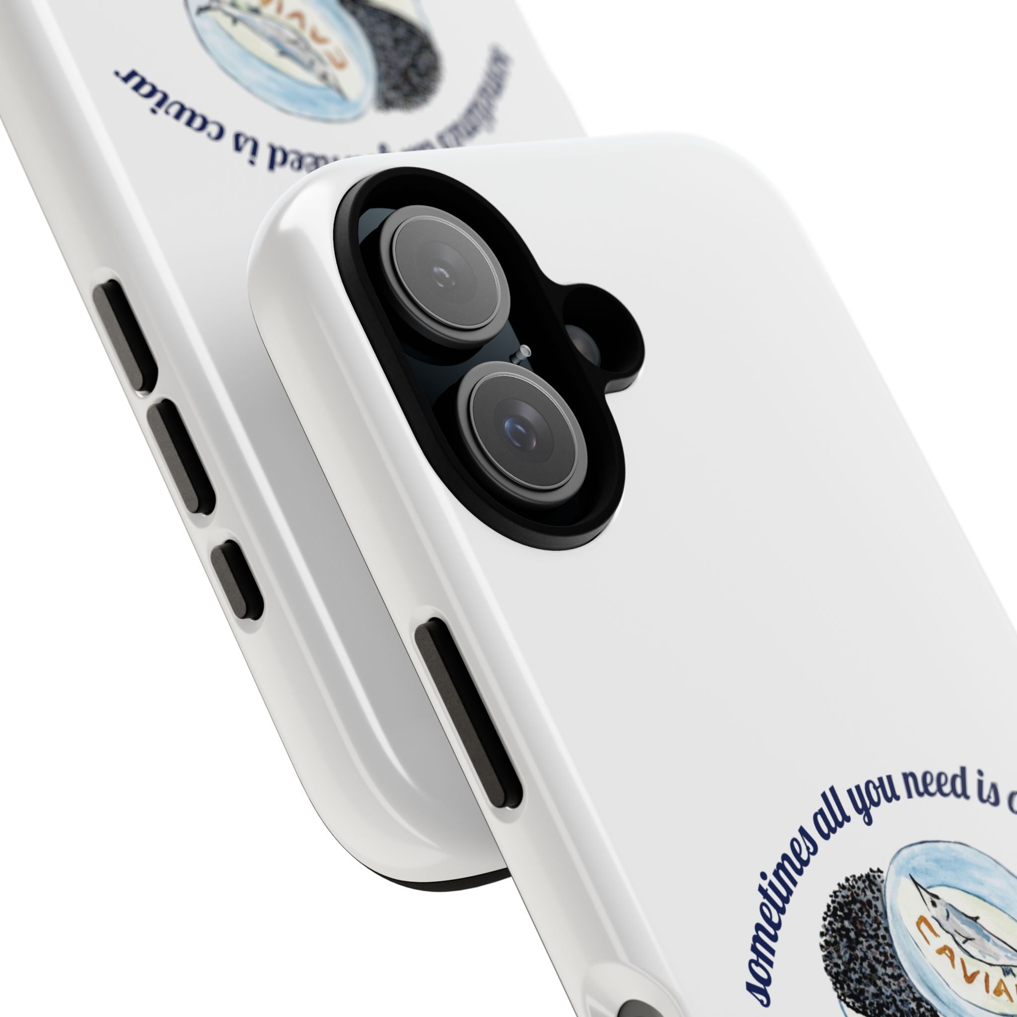 Caviar Illustration Phone Case — "sometimes all you need is caviar" Protective Hard Case