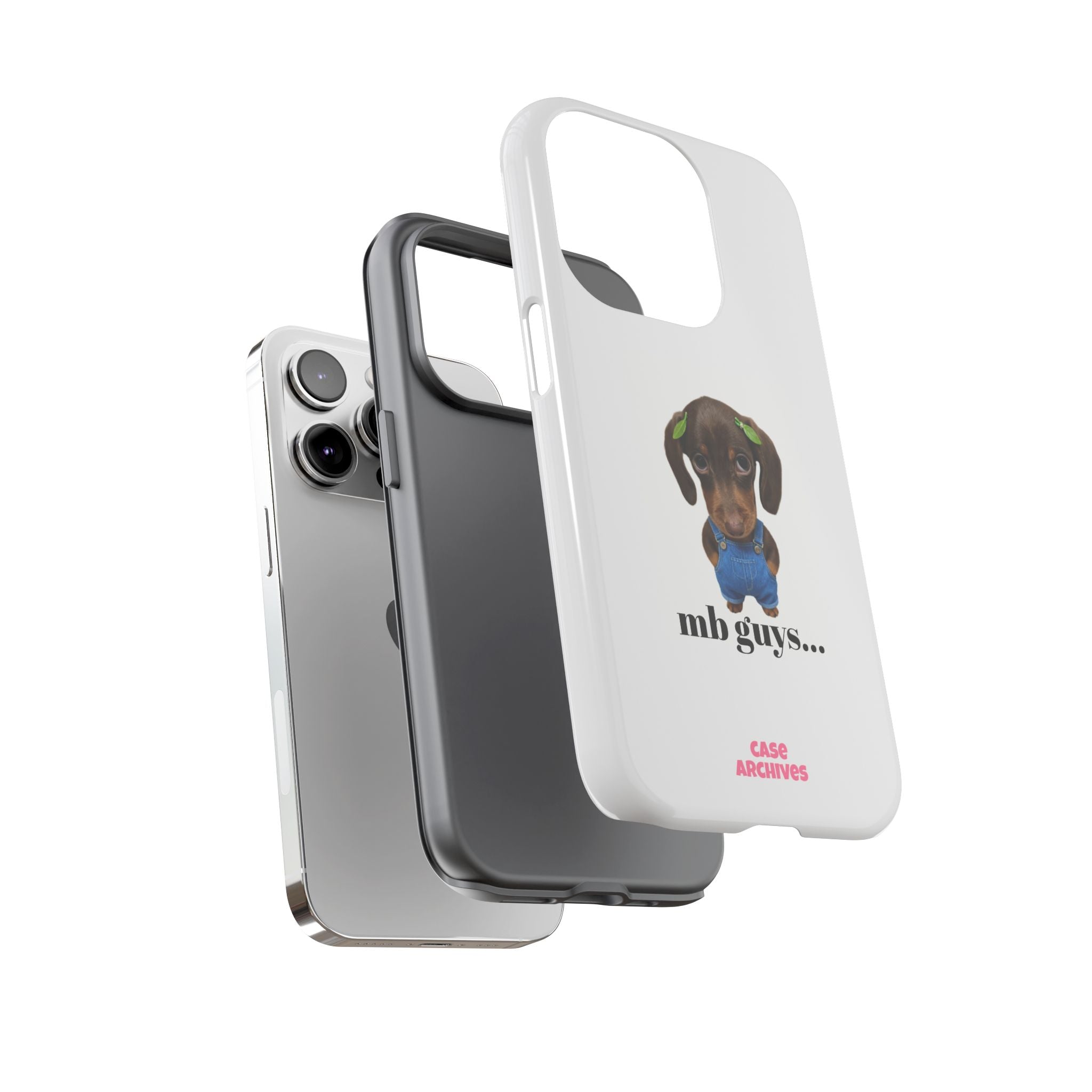 Phone Case — Cute Dachshund Puppy Design with 'nb guys...' Text