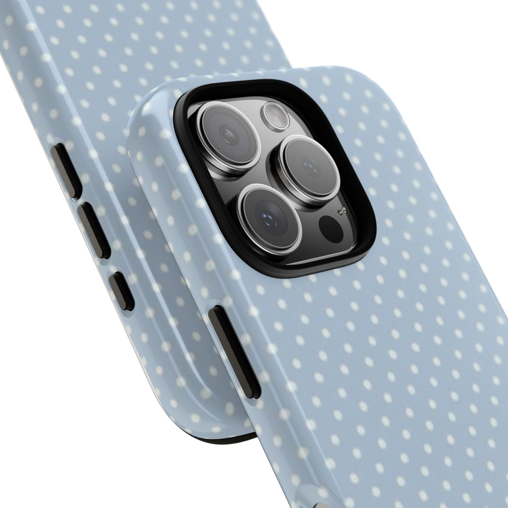 Pastel Blue Polka Dot Tough Phone Case — Protective iPhone Cover