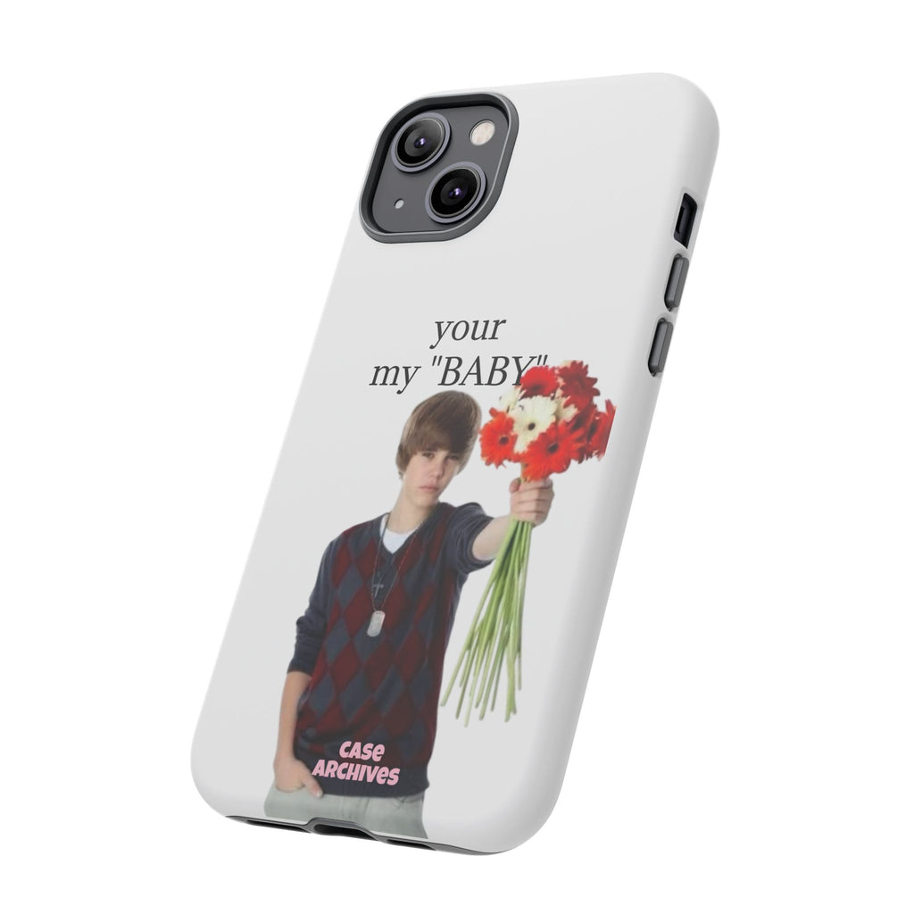 “your my 'BABY'” Justin Retro Photo Floral Design