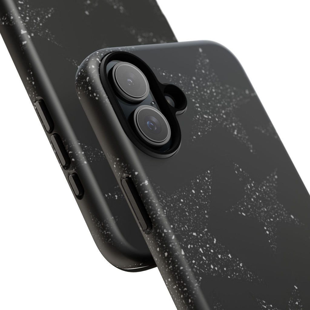 Glitter Star Tough Case — Black Sparkle Phone Protection