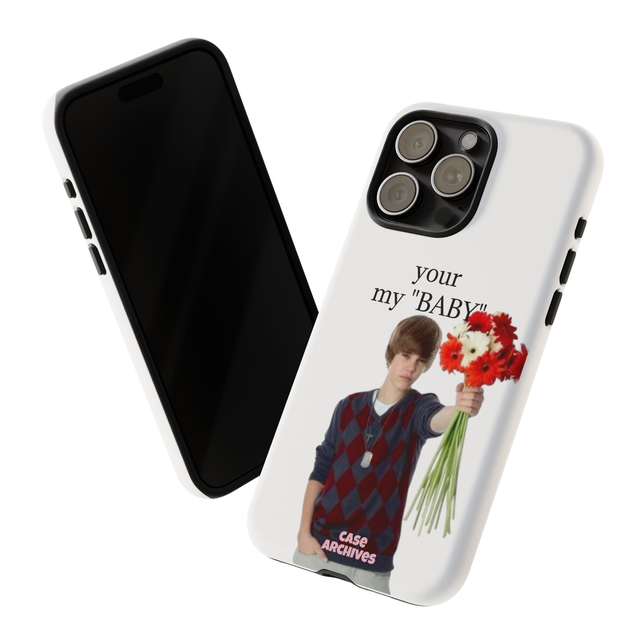 “your my 'BABY'” Justin Retro Photo Floral Design