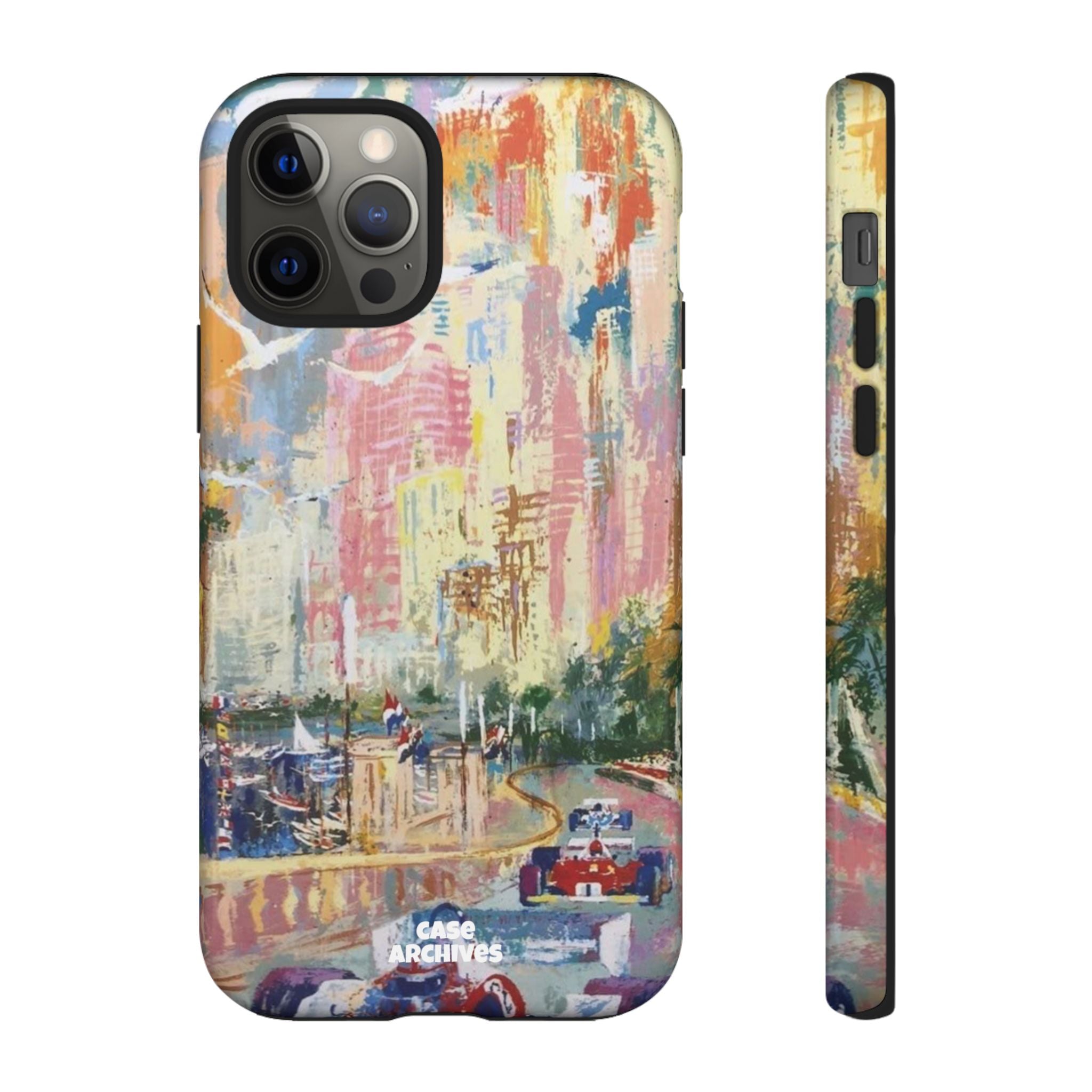 Racing Cityscape Phone Case — Vintage Grand Prix Art Protective Cover