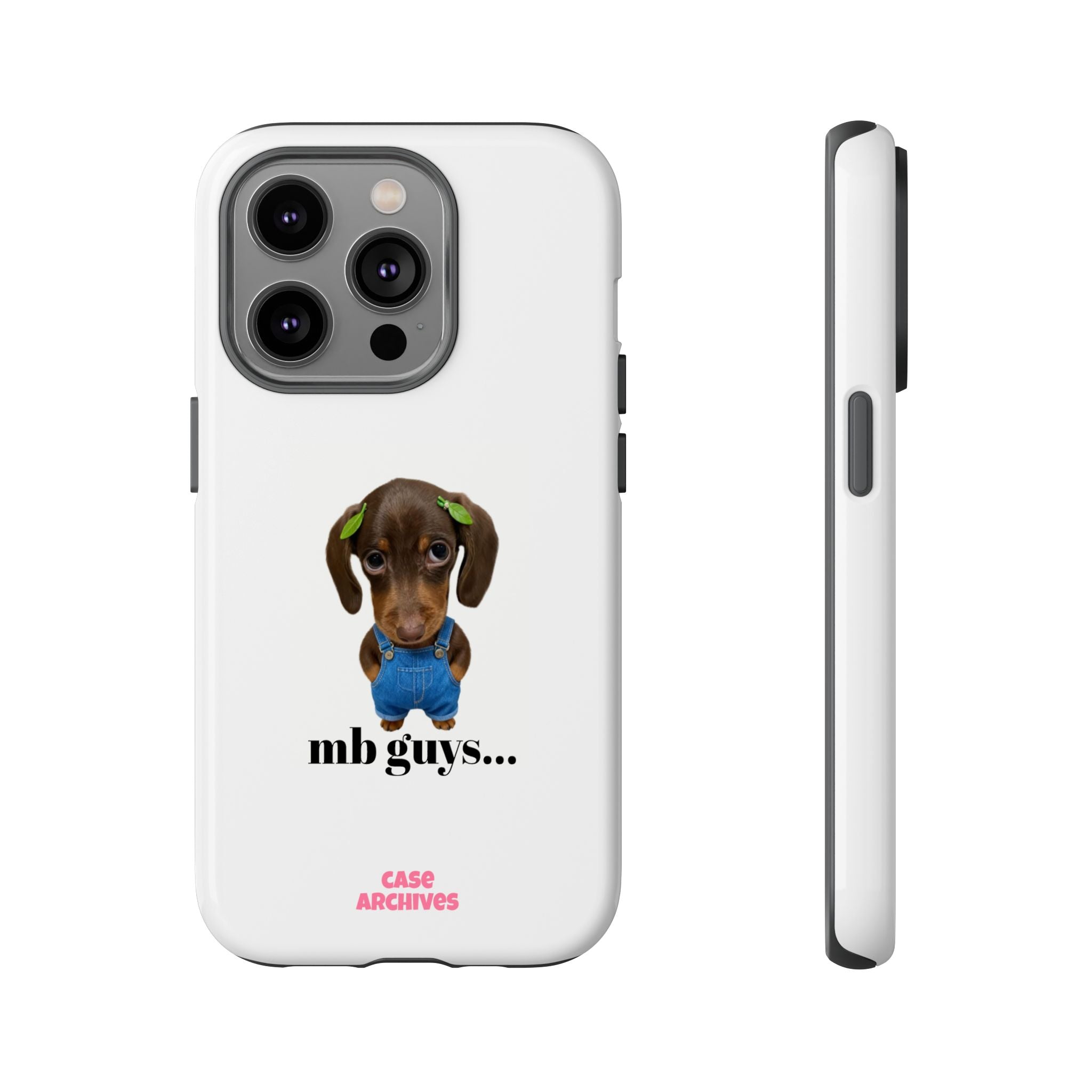 Phone Case — Cute Dachshund Puppy Design with 'nb guys...' Text