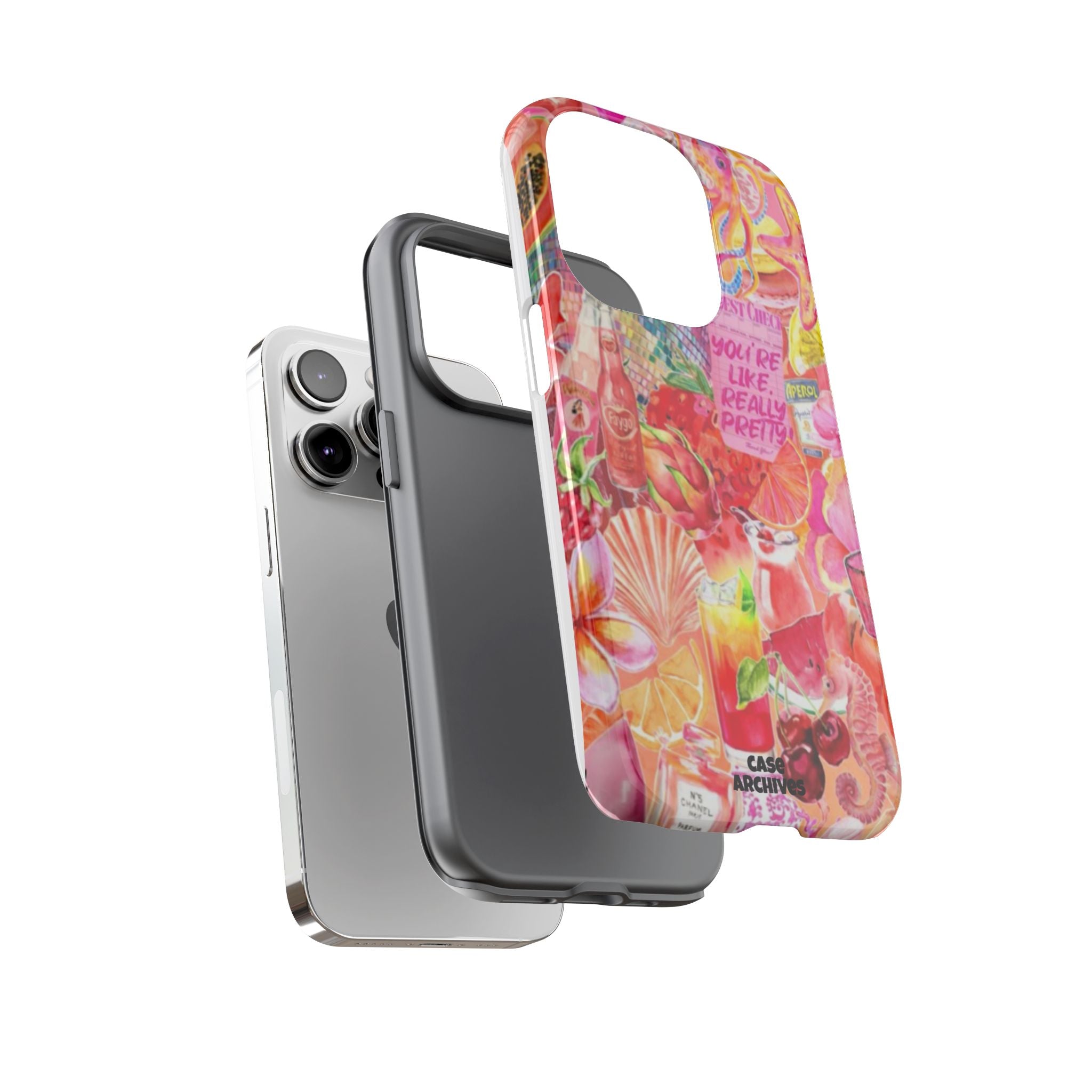 Phone Case — Pink Tropical Collage "You're Like, Really Pretty"