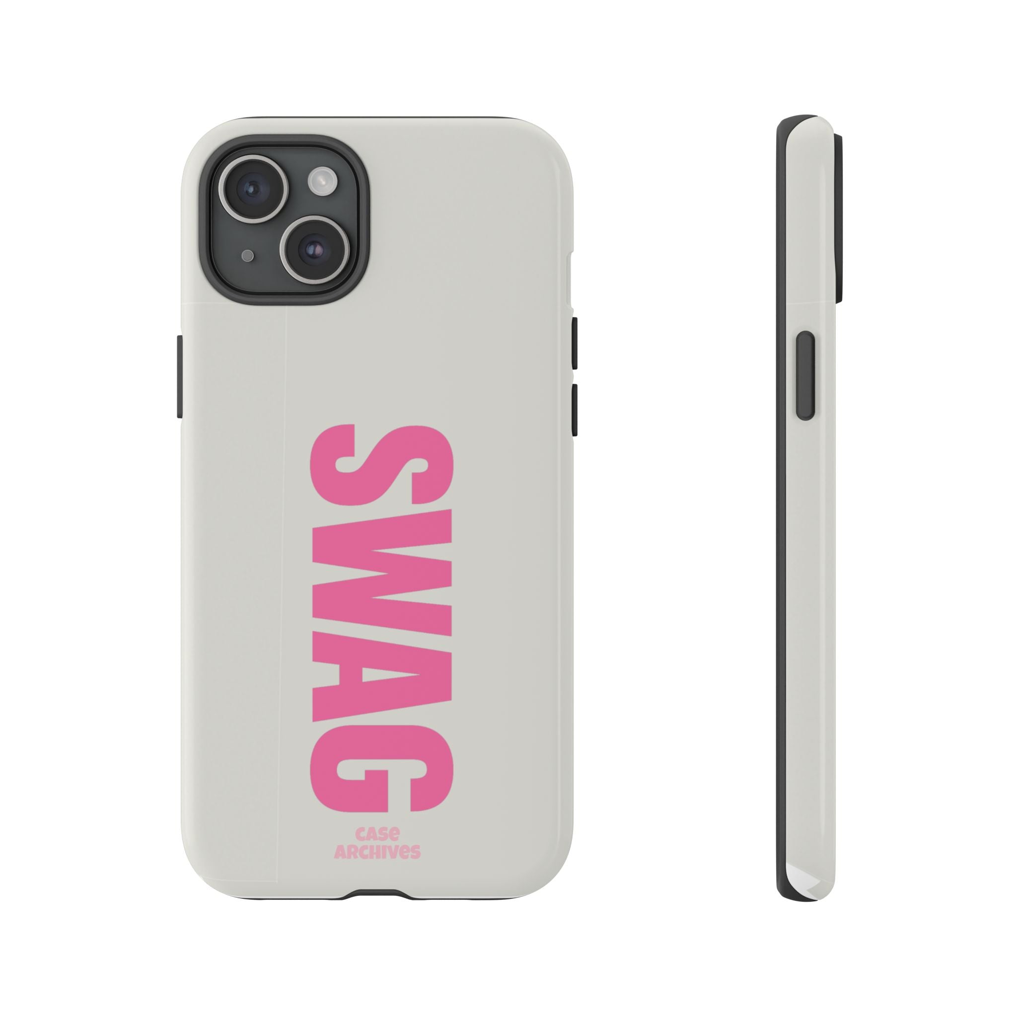 SWAG Phone Case — Bold Pink Vertical Text Tough Case