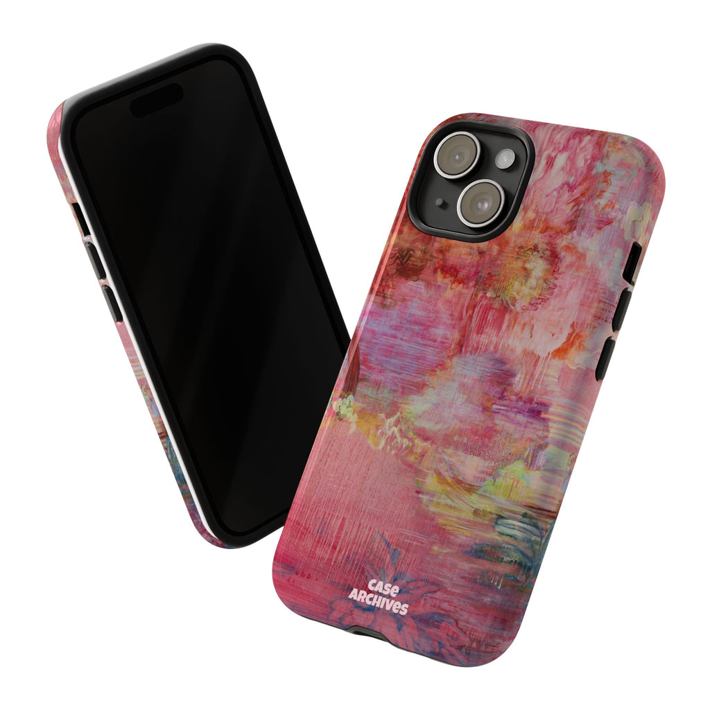 Floral Pink Abstract Phone Case — Tough Durable iPhone Cover