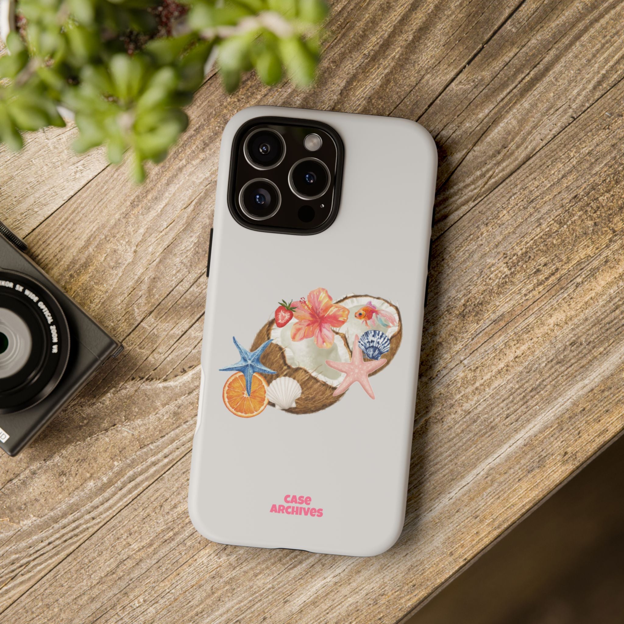 Beach Shells Tough Phone Case — Tropical Starfish & Hibiscus Design