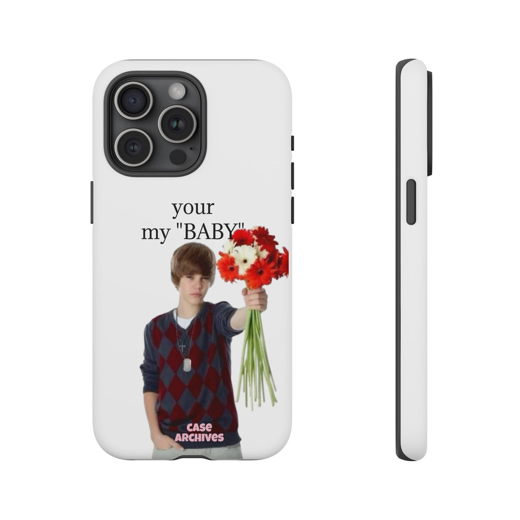 “your my 'BABY'” Justin Retro Photo Floral Design