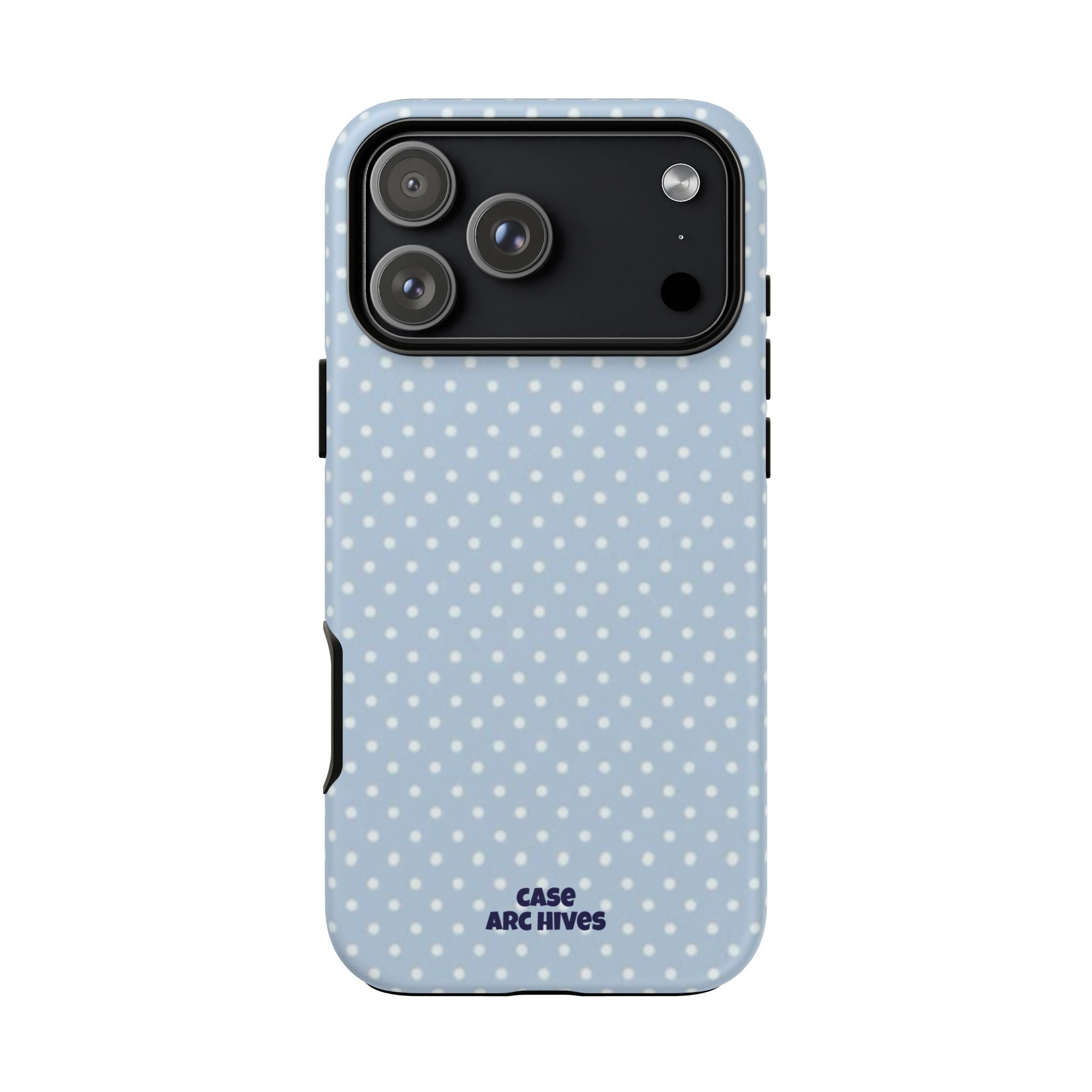 Pastel Blue Polka Dot Tough Phone Case — Protective iPhone Cover