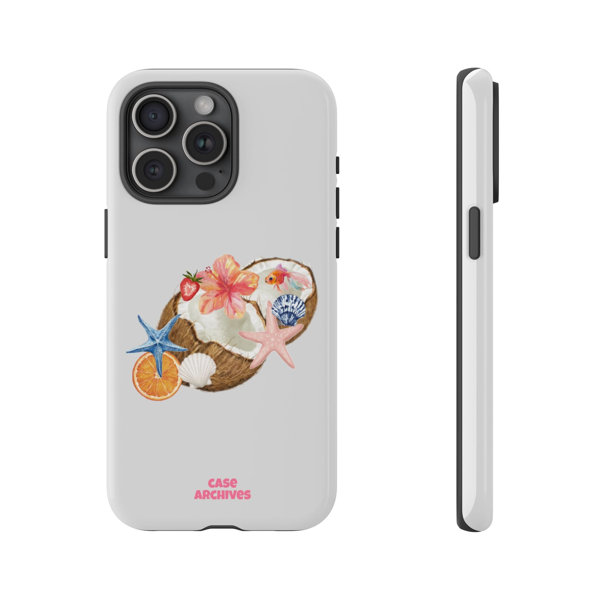 Beach Shells Tough Phone Case — Tropical Starfish & Hibiscus Design