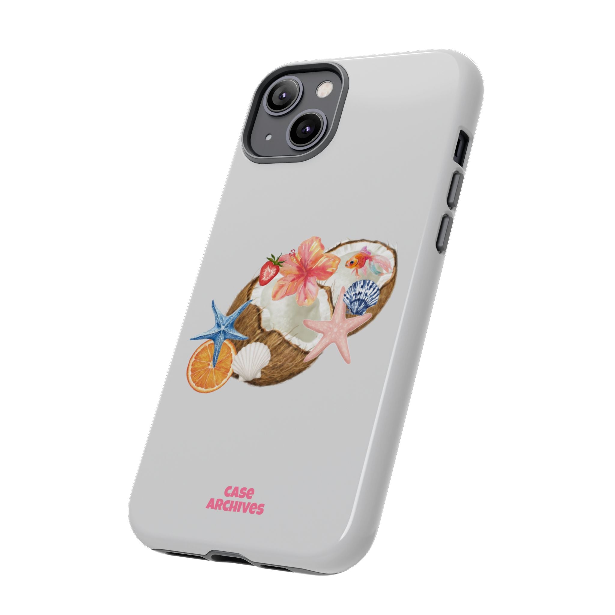 Beach Shells Tough Phone Case — Tropical Starfish & Hibiscus Design