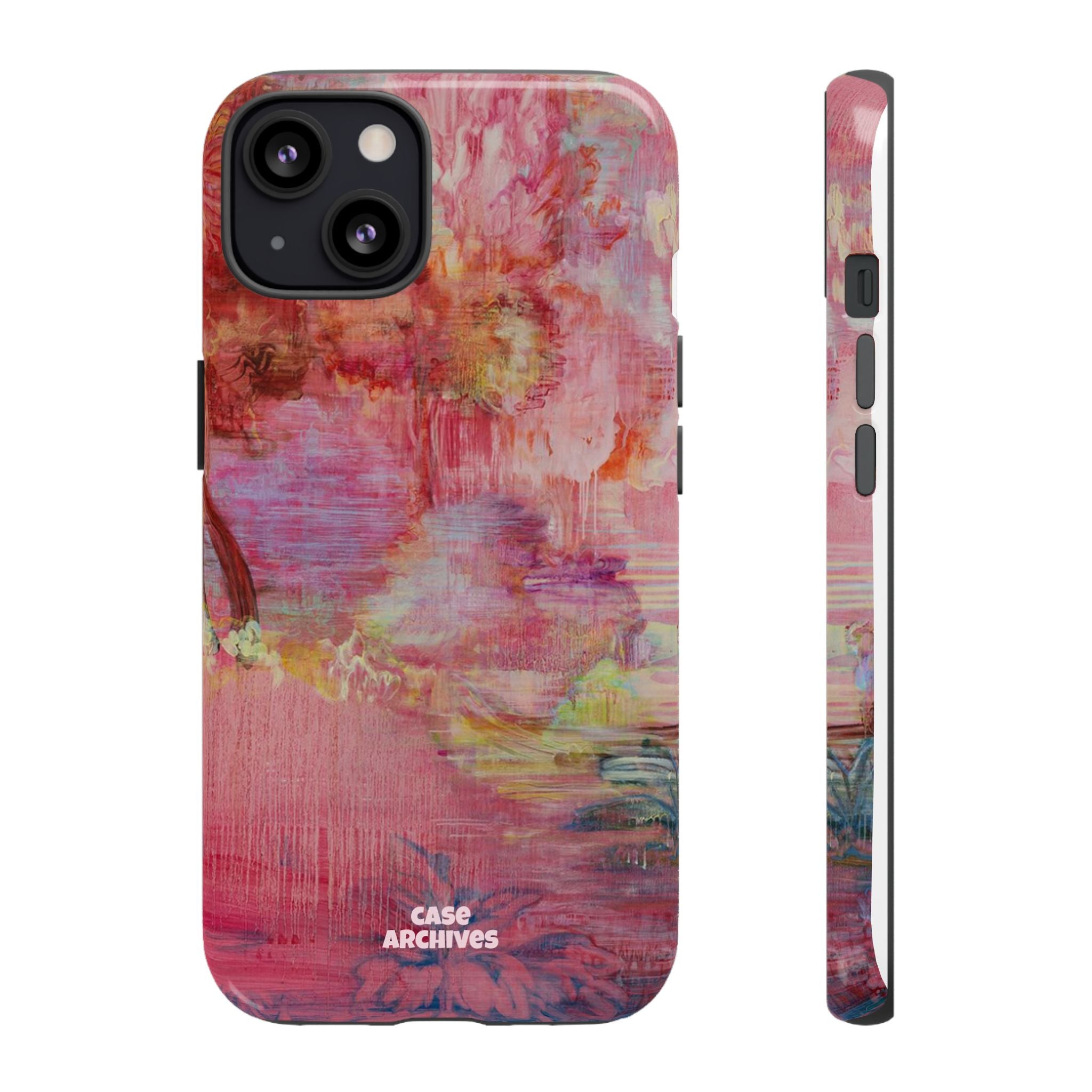 Floral Pink Abstract Phone Case — Tough Durable iPhone Cover