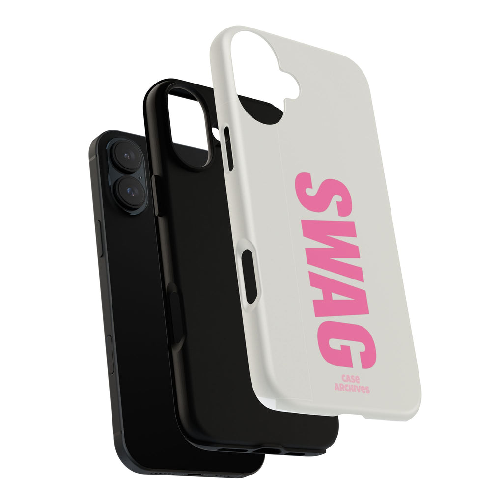 SWAG Phone Case — Bold Pink Vertical Text Tough Case