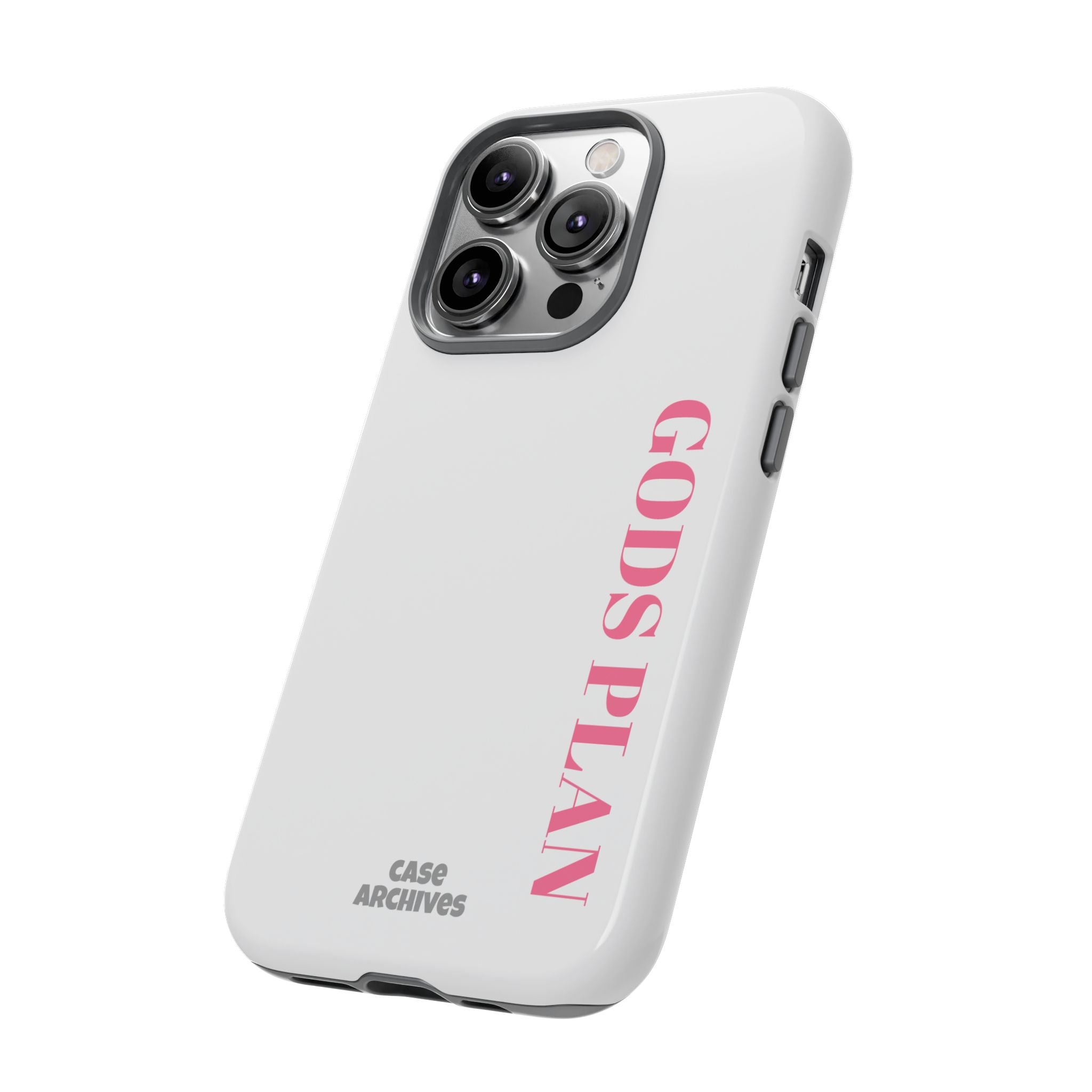 Phone Case — GODS PLAN Vertical Pink Text Religious iPhone Cover