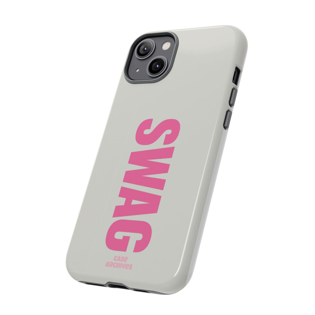 SWAG Phone Case — Bold Pink Vertical Text Tough Case