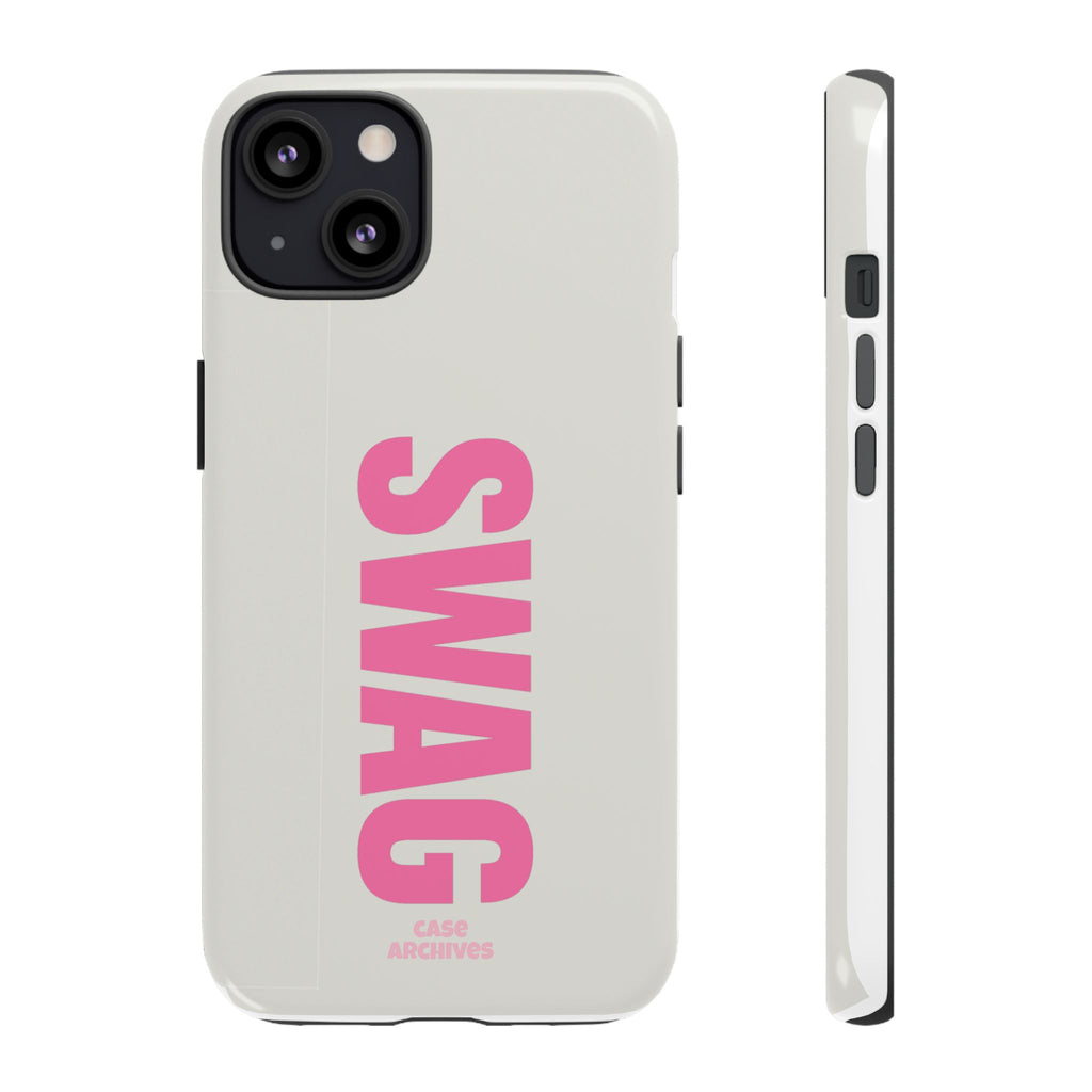 SWAG Phone Case — Bold Pink Vertical Text Tough Case