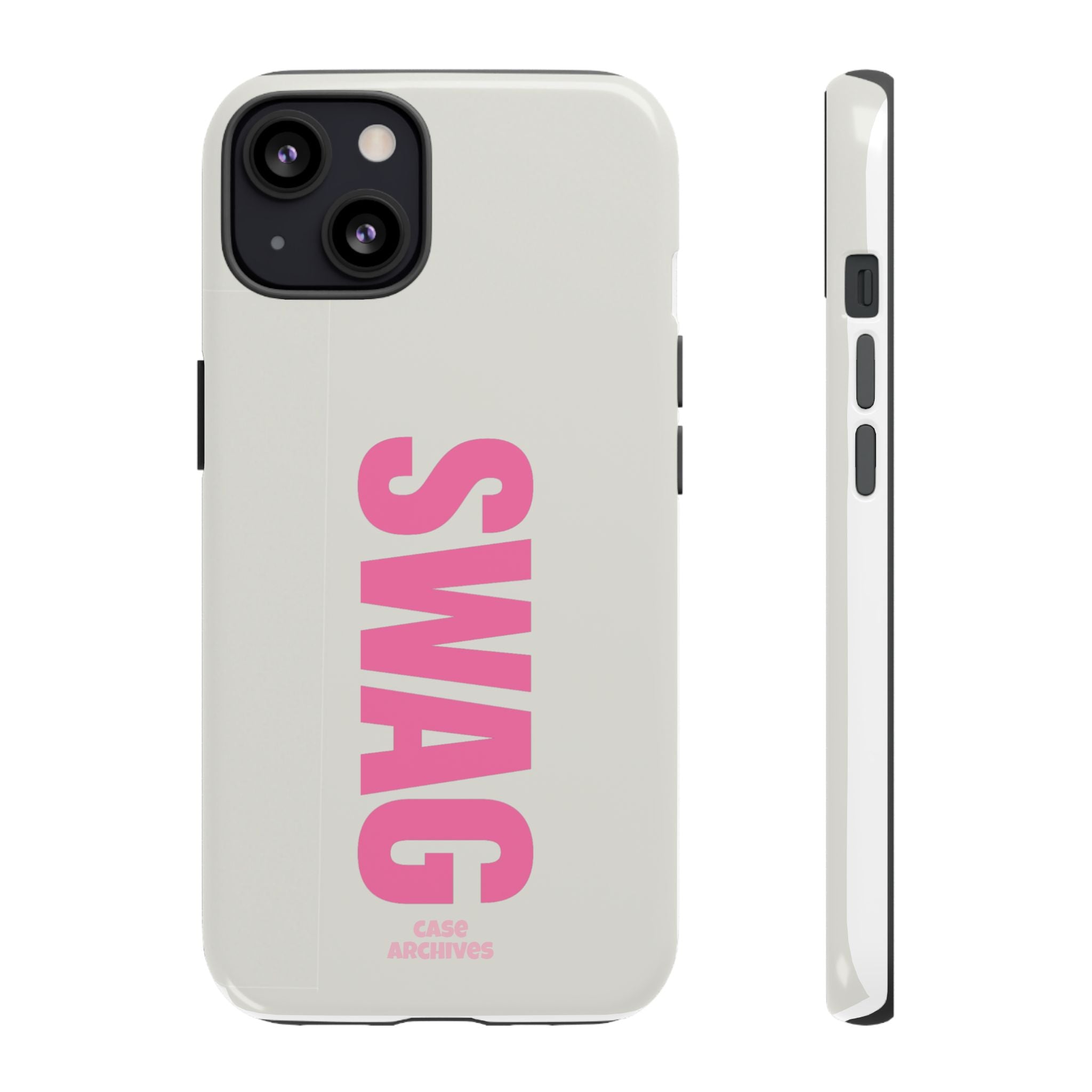SWAG Phone Case — Bold Pink Vertical Text Tough Case