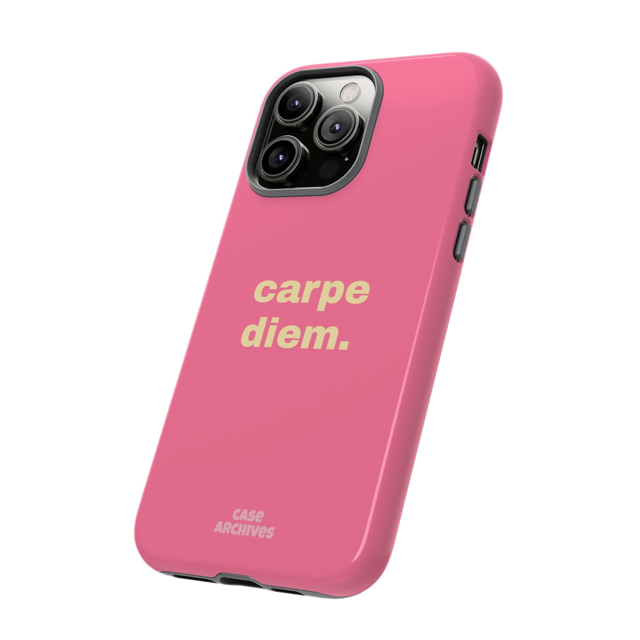 Pink "carpe diem." Tough Phone Case — Motivational Slim Protective Case