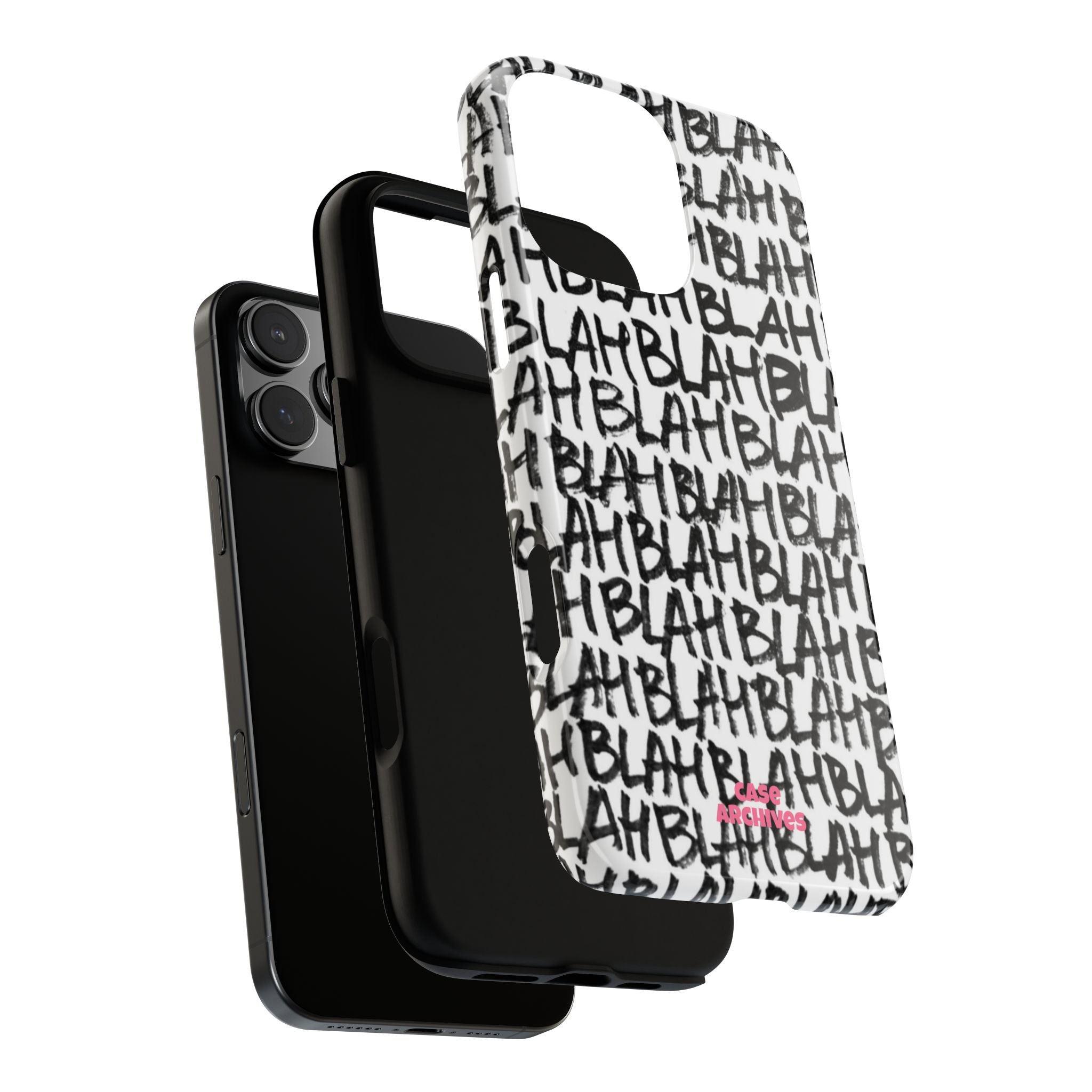 Phone Case — 'BLAH BLAH' Graffiti Text Protective Tough Case