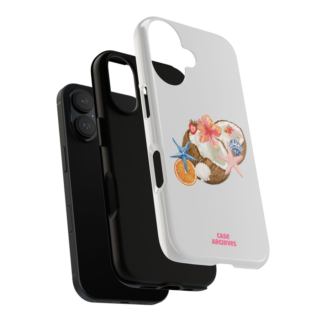 Beach Shells Tough Phone Case — Tropical Starfish & Hibiscus Design