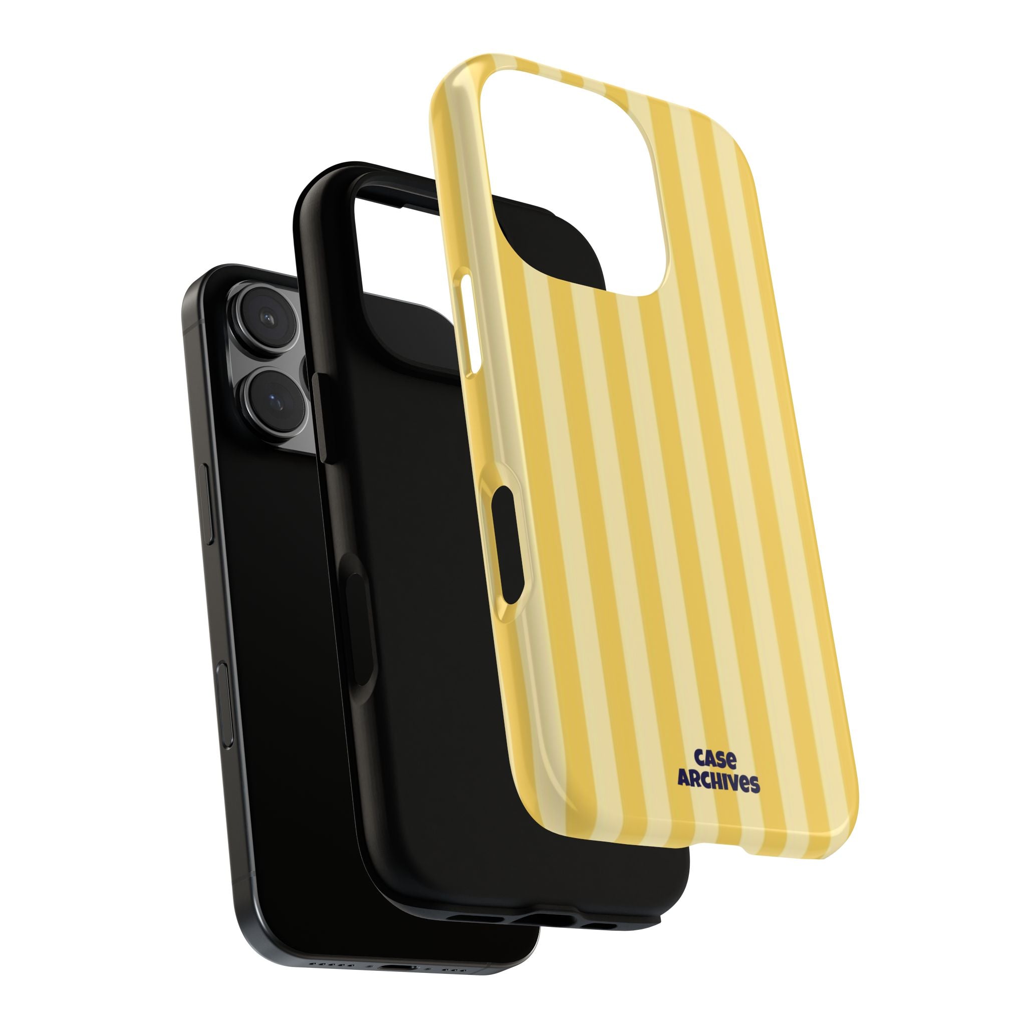 Yellow Striped Tough Phone Case – Durable Protective Cover (Case Archives)